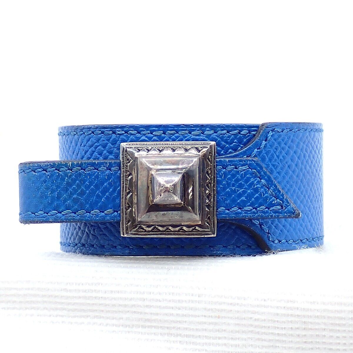 Hermès Artemis Blue Leather Bracelet 