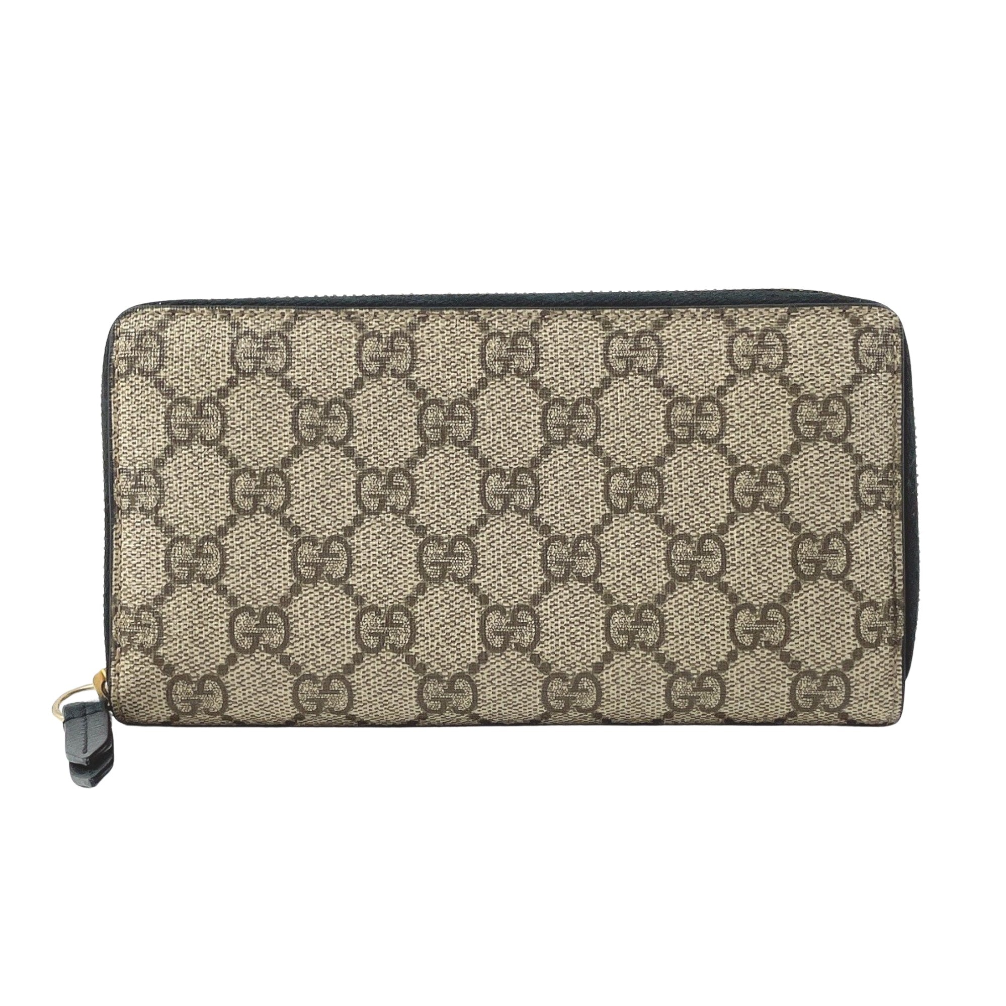 Gucci GG Supreme Beige Canvas Wallet 