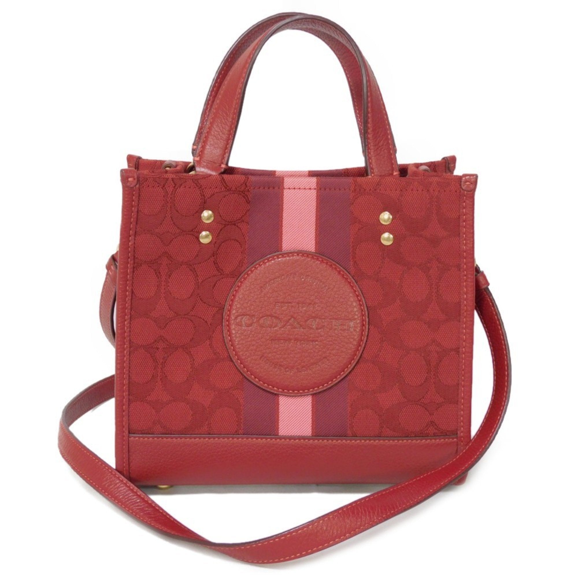 Coach Dempsey Red Leather Tote Bag