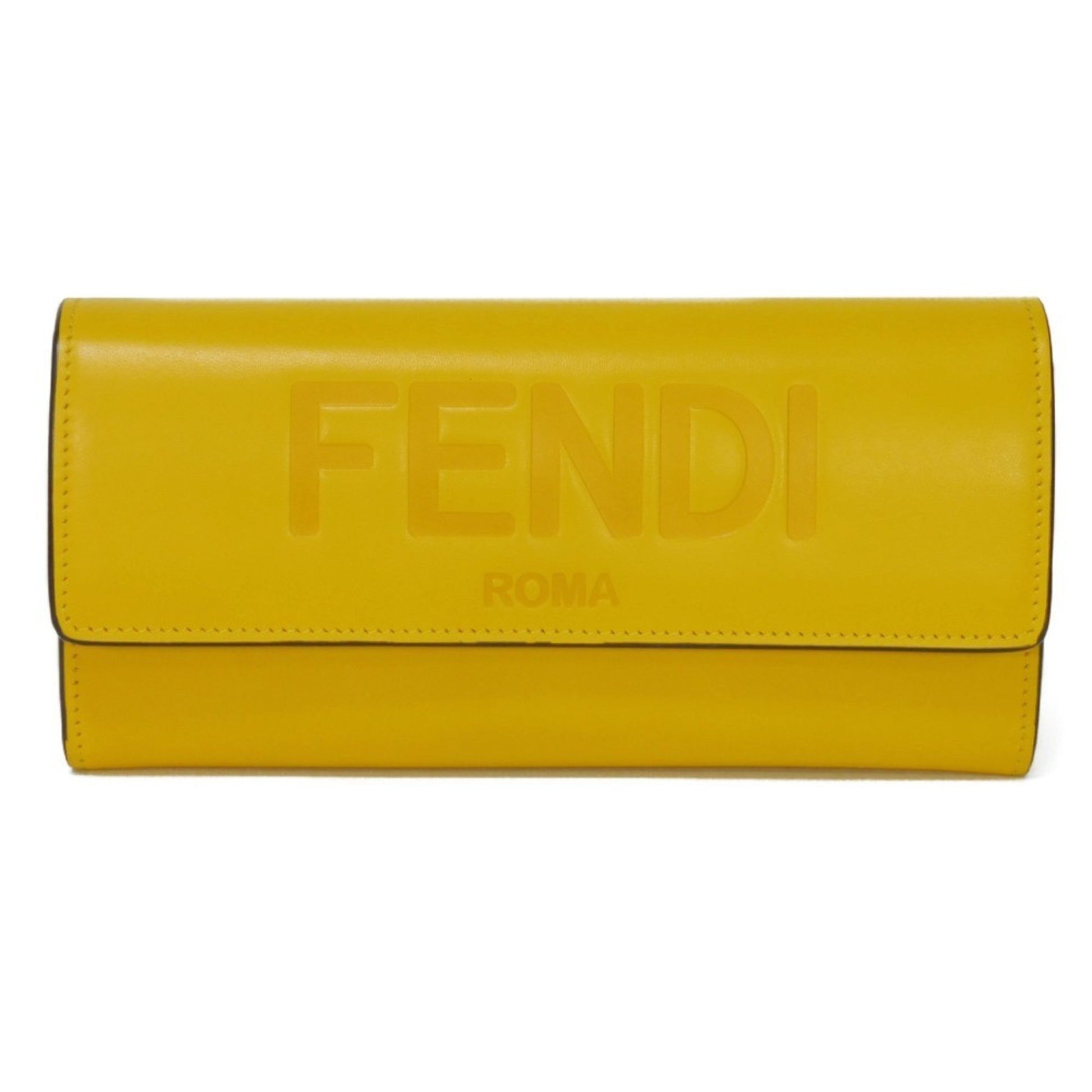 Fendi Roma Yellow Leather Wallet 