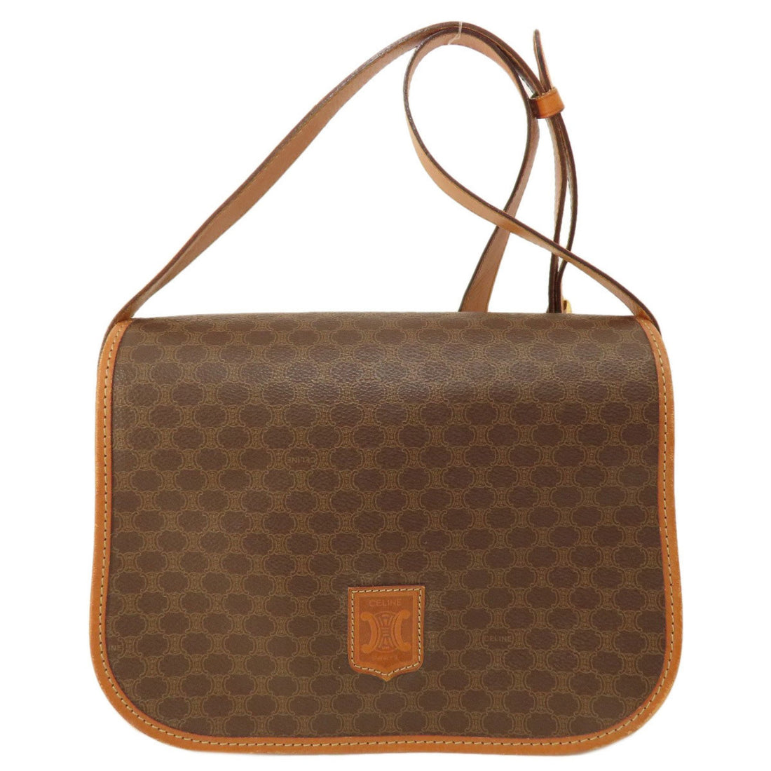 Céline Macadam Brown Canvas Shopper Bag