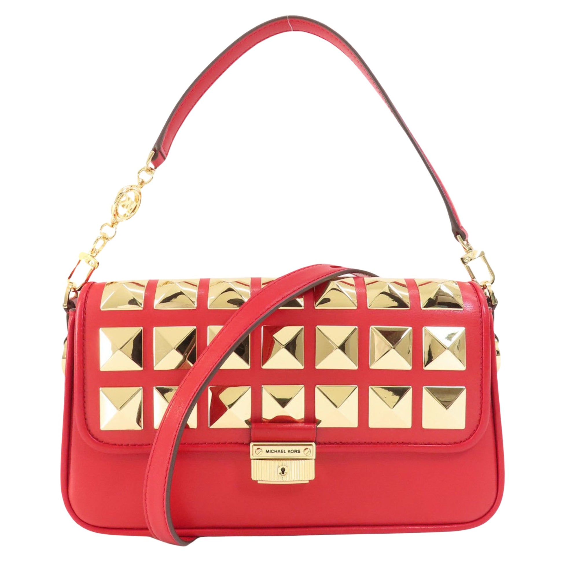 Michael Kors Bradshaw Red Leather Shoulder Bag