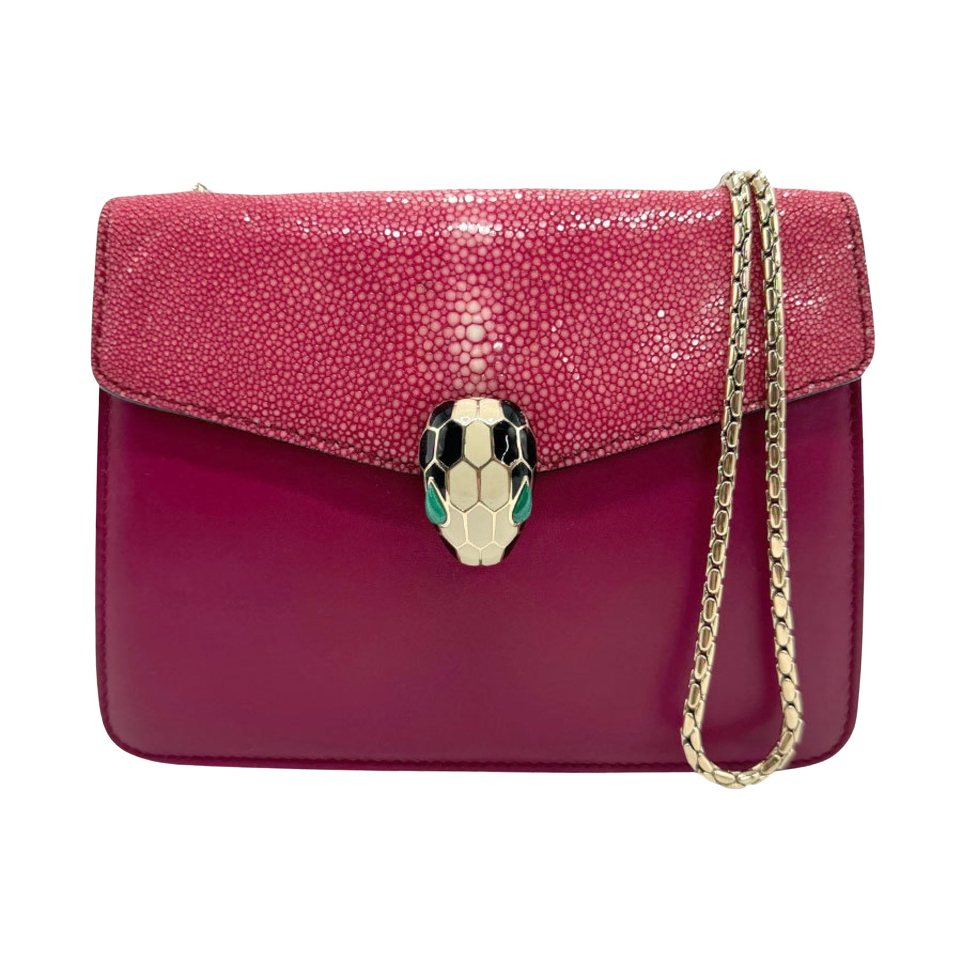 Bulgari Serpenti Pink Leather Shopper Bag