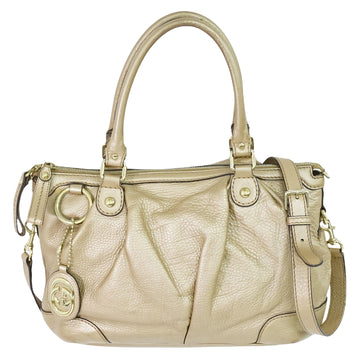 Gucci Sukey Gold Leather Handbag 