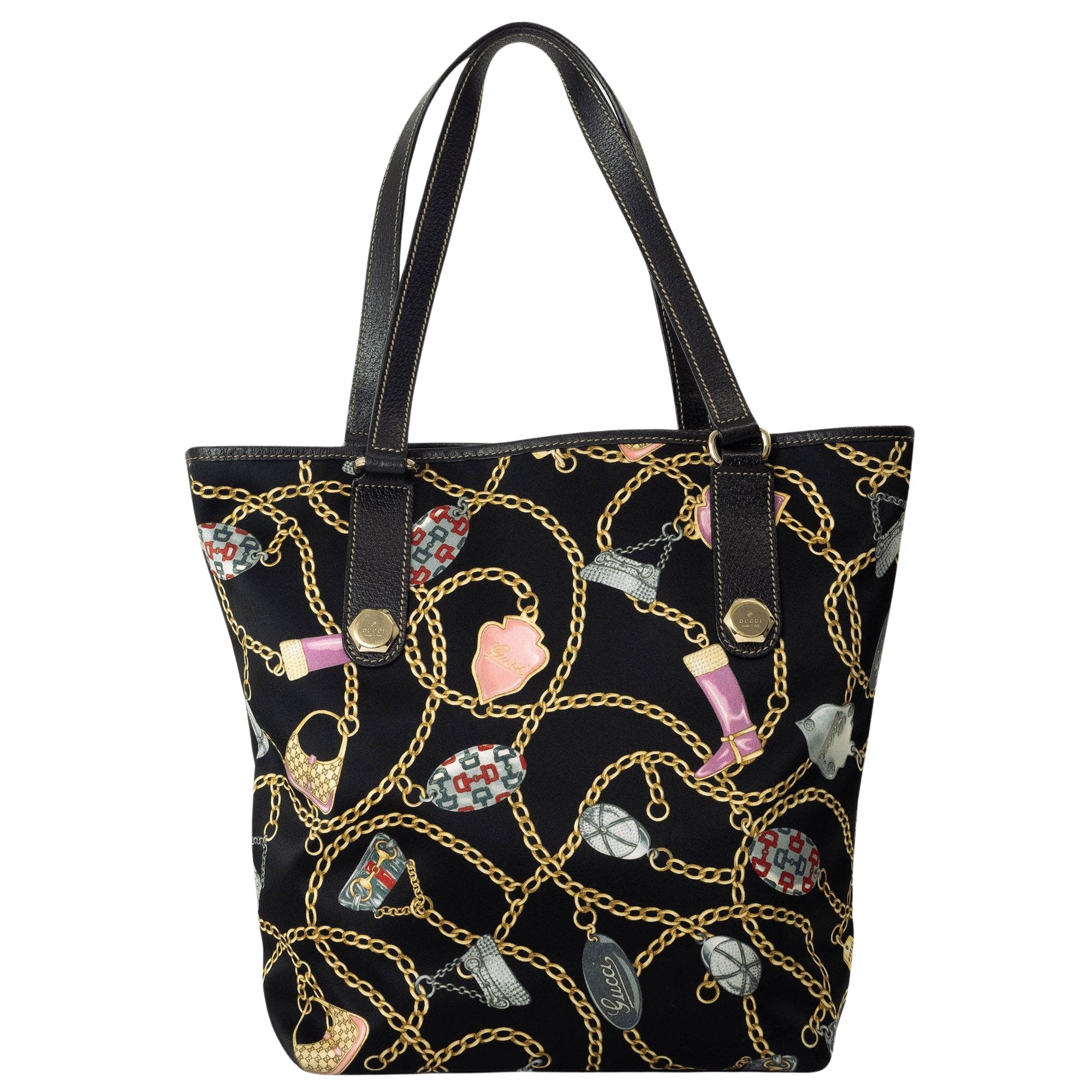 Gucci Charmy Black Synthetic Tote Bag