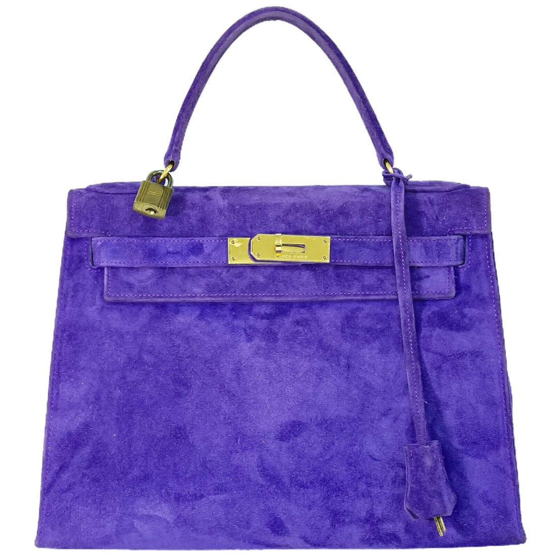 Hermès Kelly 28 Purple Velvet Handbag 