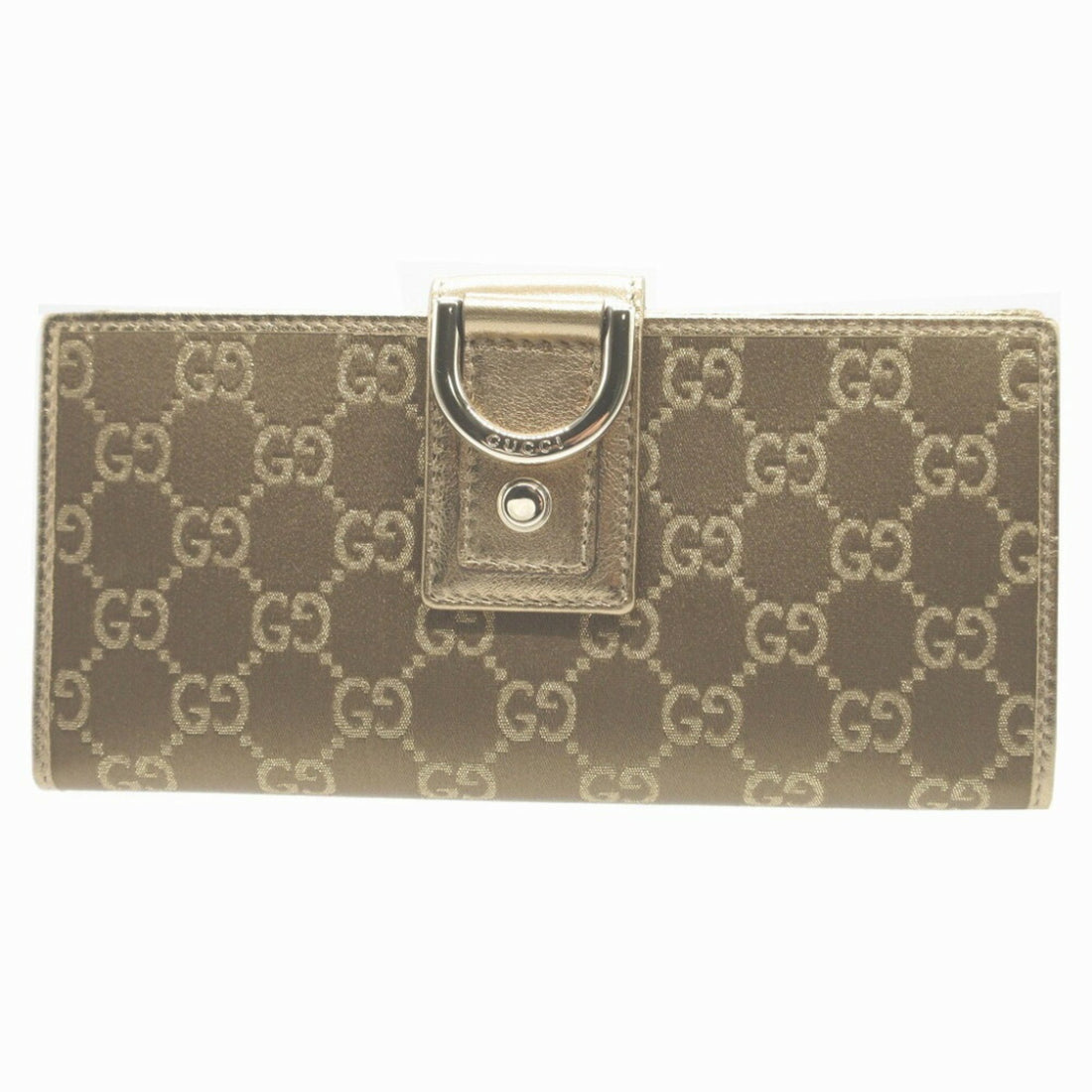 Gucci Logo Gold Canvas Wallet 