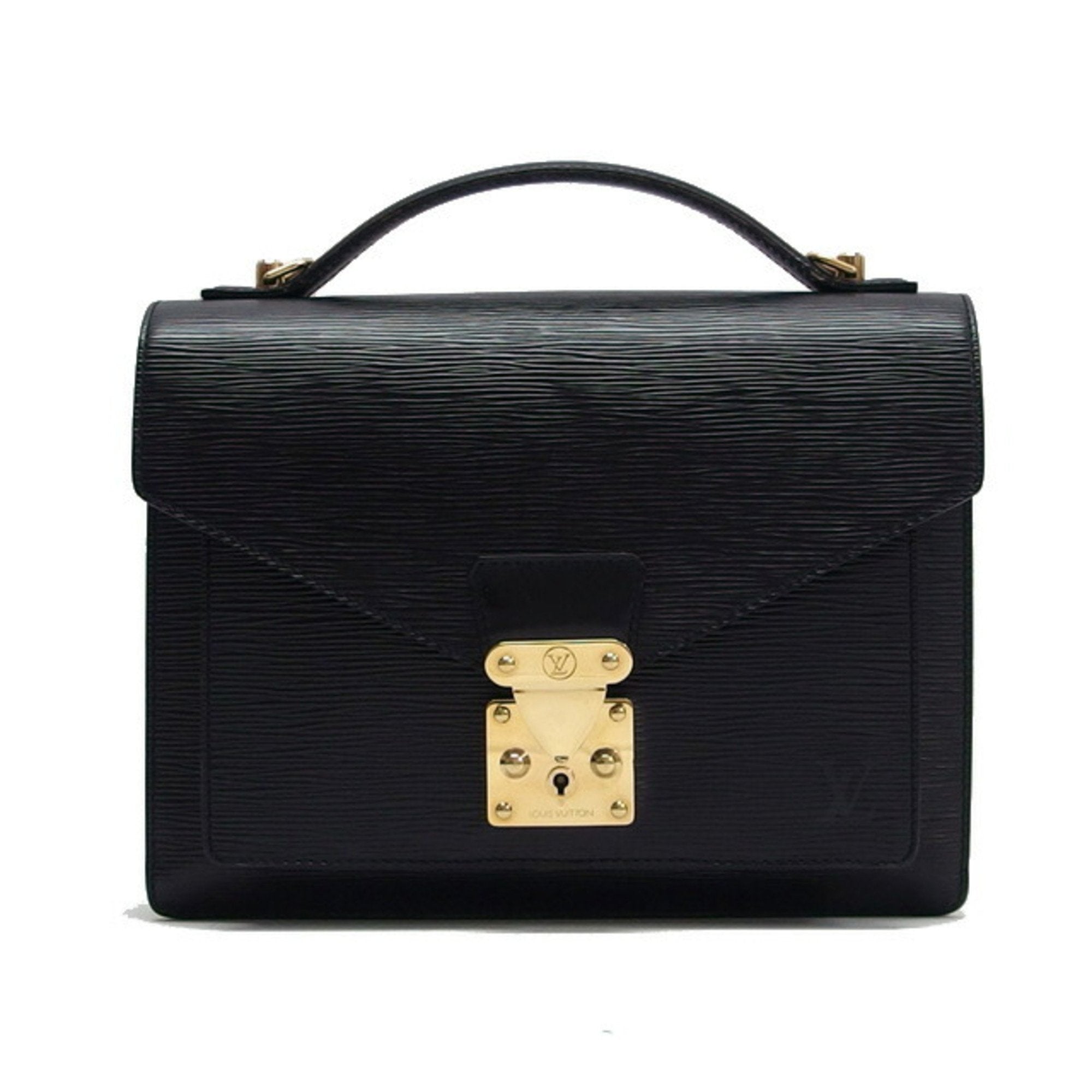 Louis Vuitton Monceau Black Leather Briefcase Bag