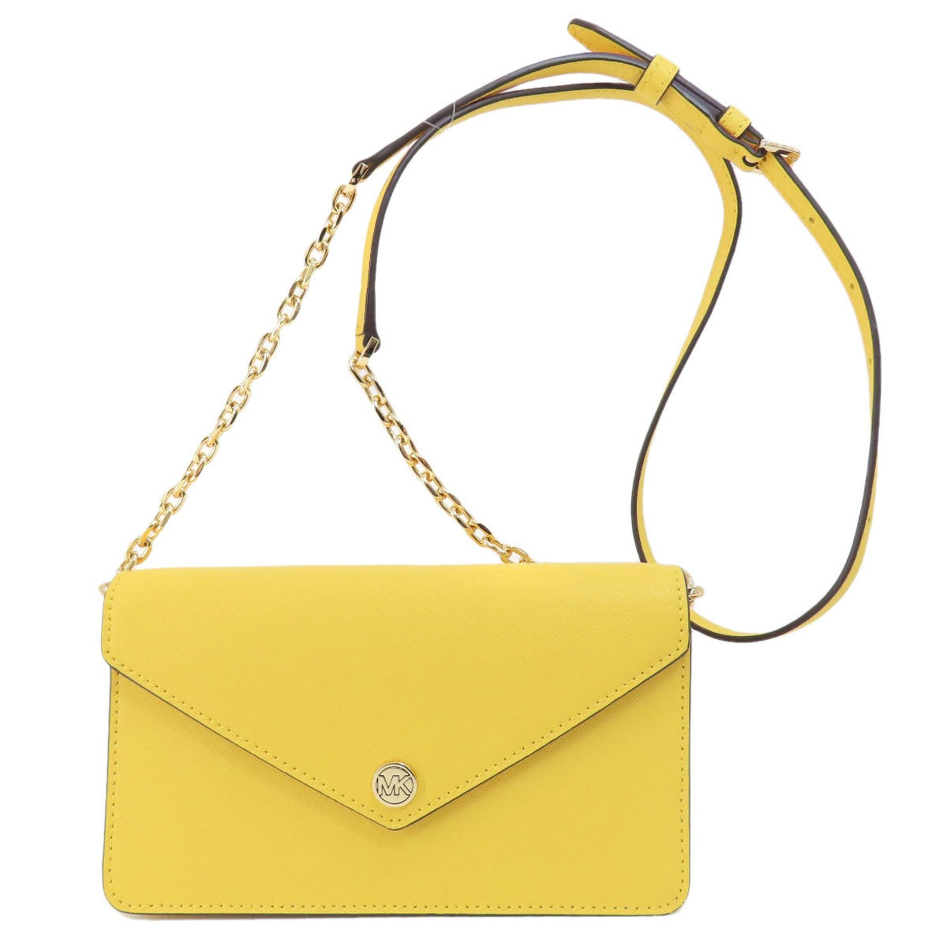 Michael Kors Enveloppe Yellow Leather Shoulder Bag