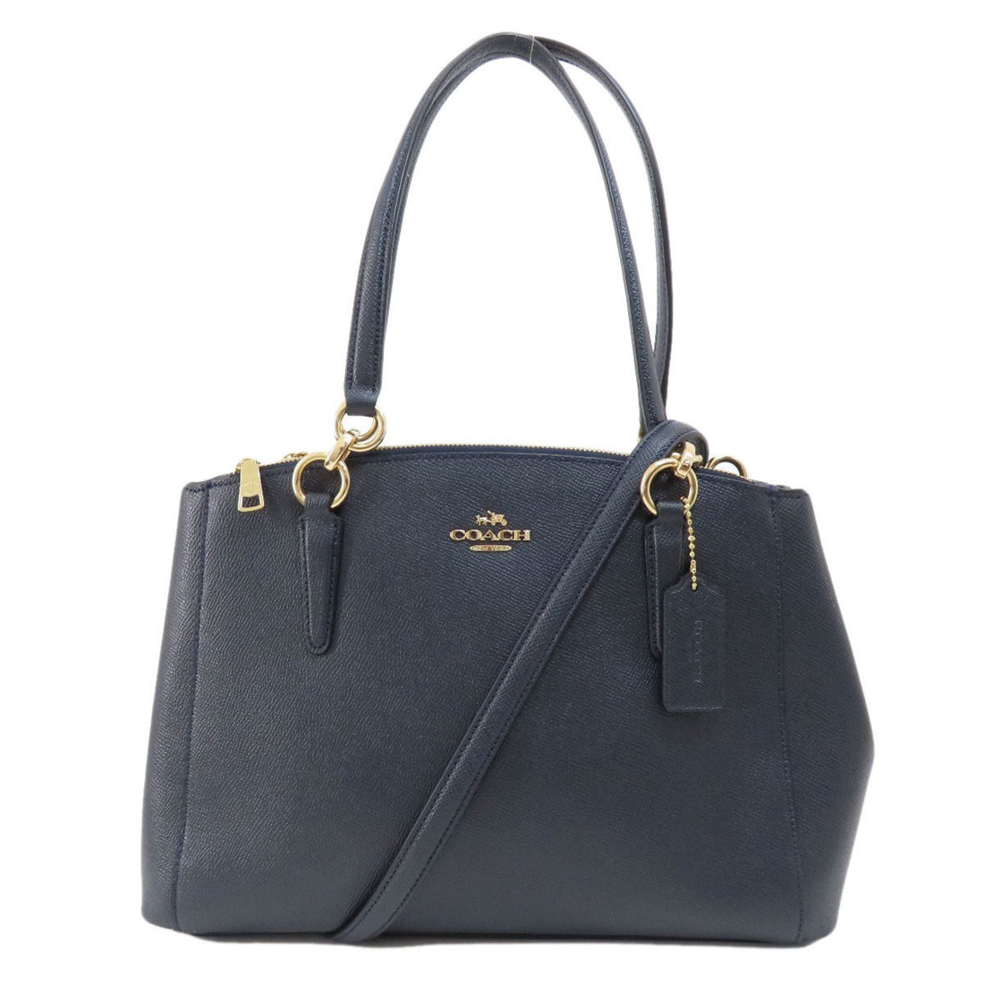 Coach Navy Leather Tote Bag