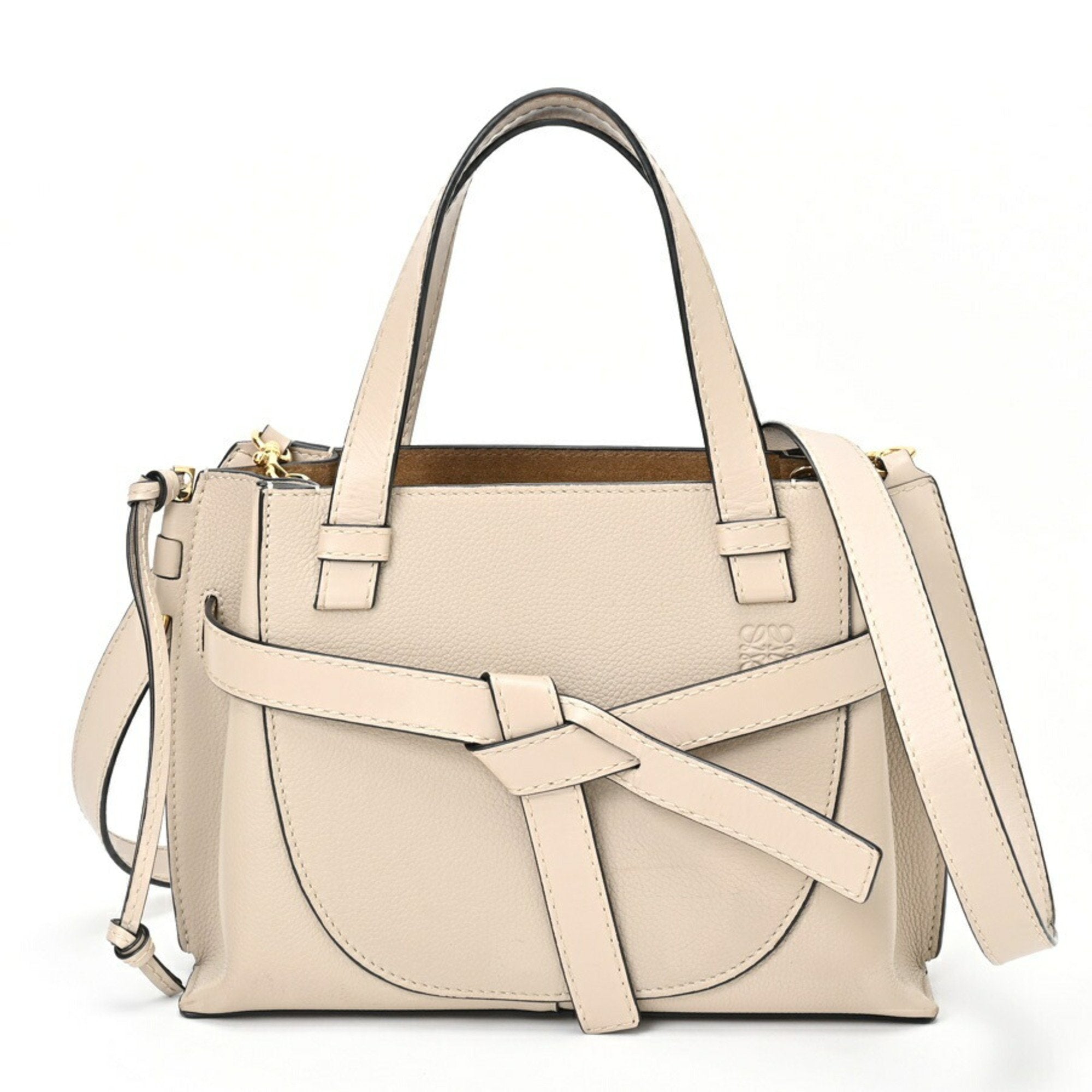 Loewe Gate Top Handle Beige Leather Handbag 