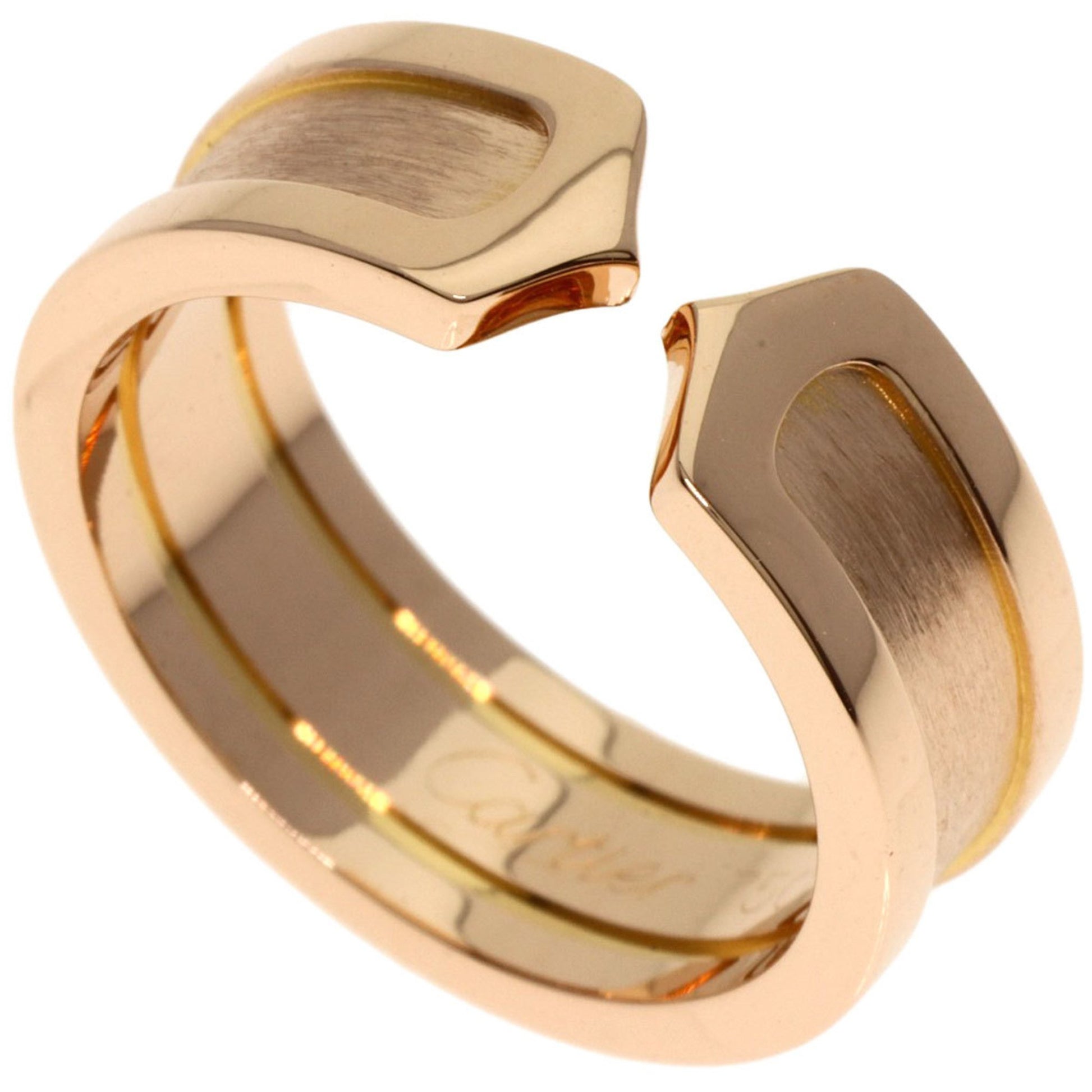 Cartier 2C C2 Gold Rose Gold Ring 