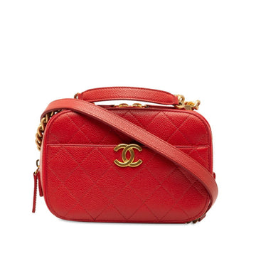 Chanel Camera Red Leather Shoulder Bag