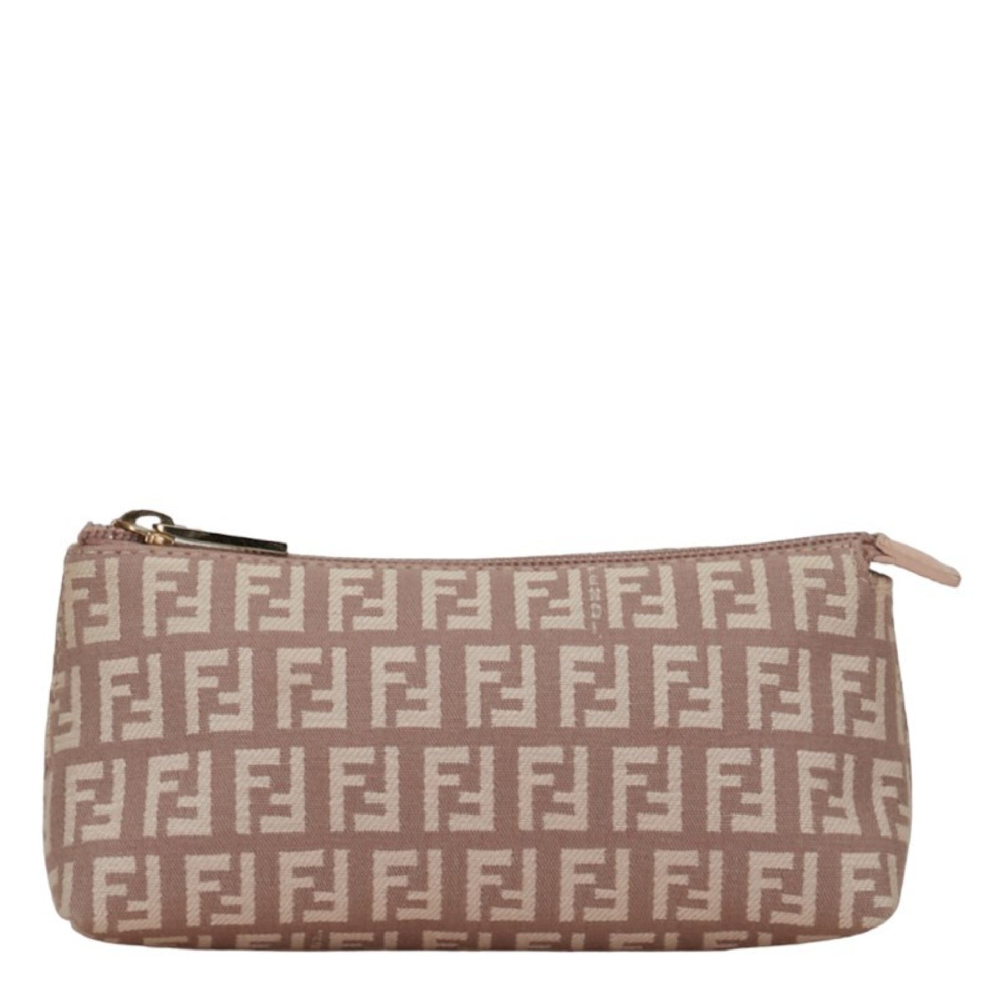 Fendi Zucchino Pink Canvas Clutch Bag