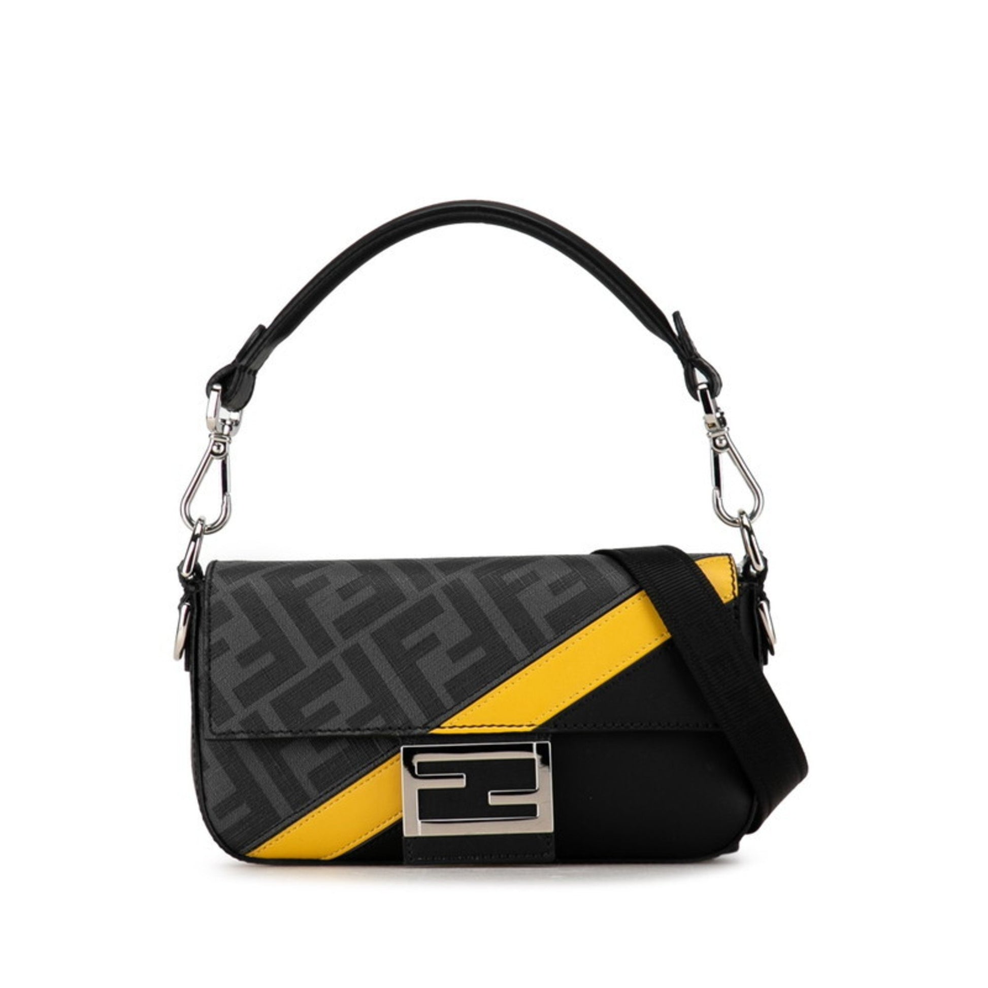 Fendi Zucca Black Canvas Shoulder Bag