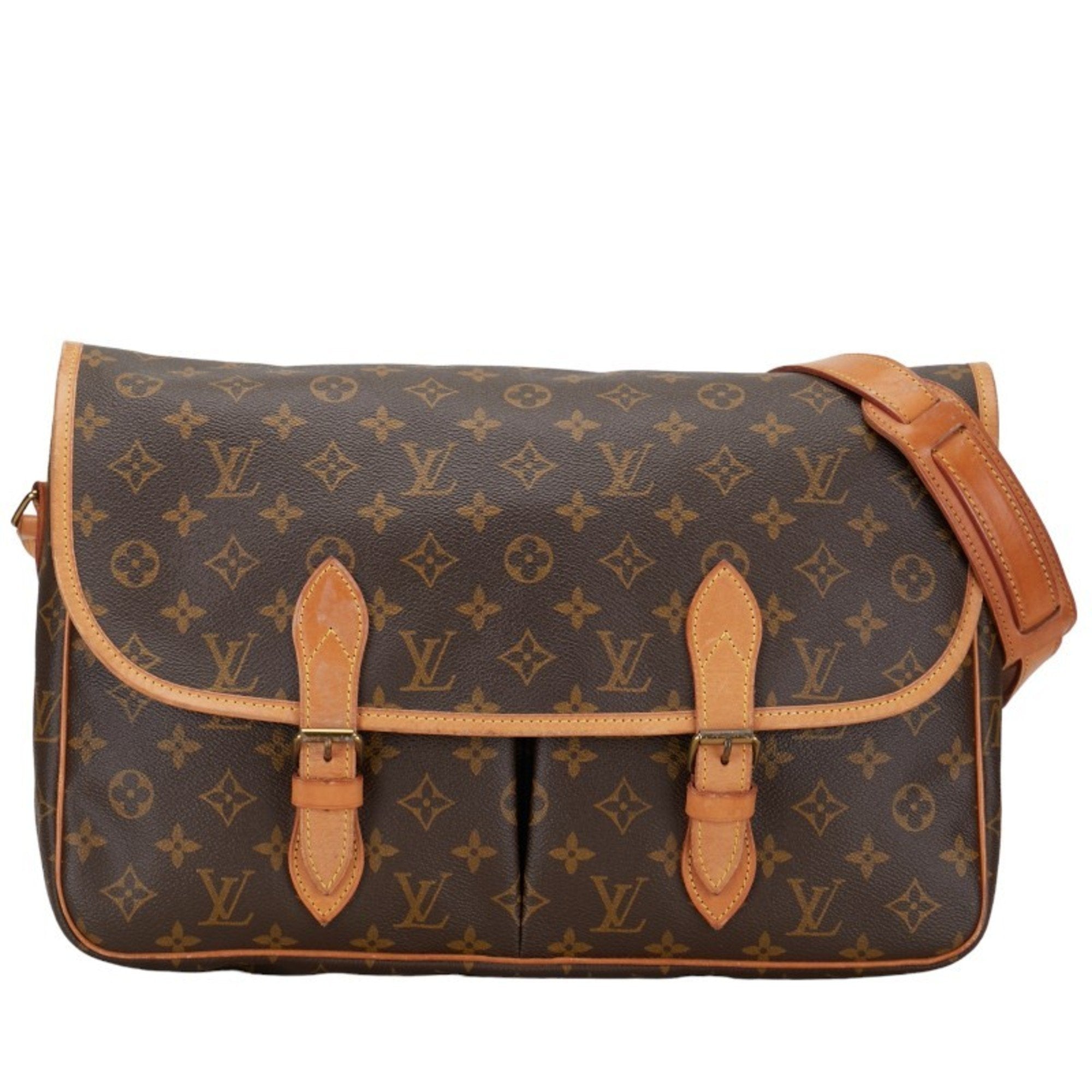 Louis Vuitton Gibeciere Brown Leather Shoulder Bag