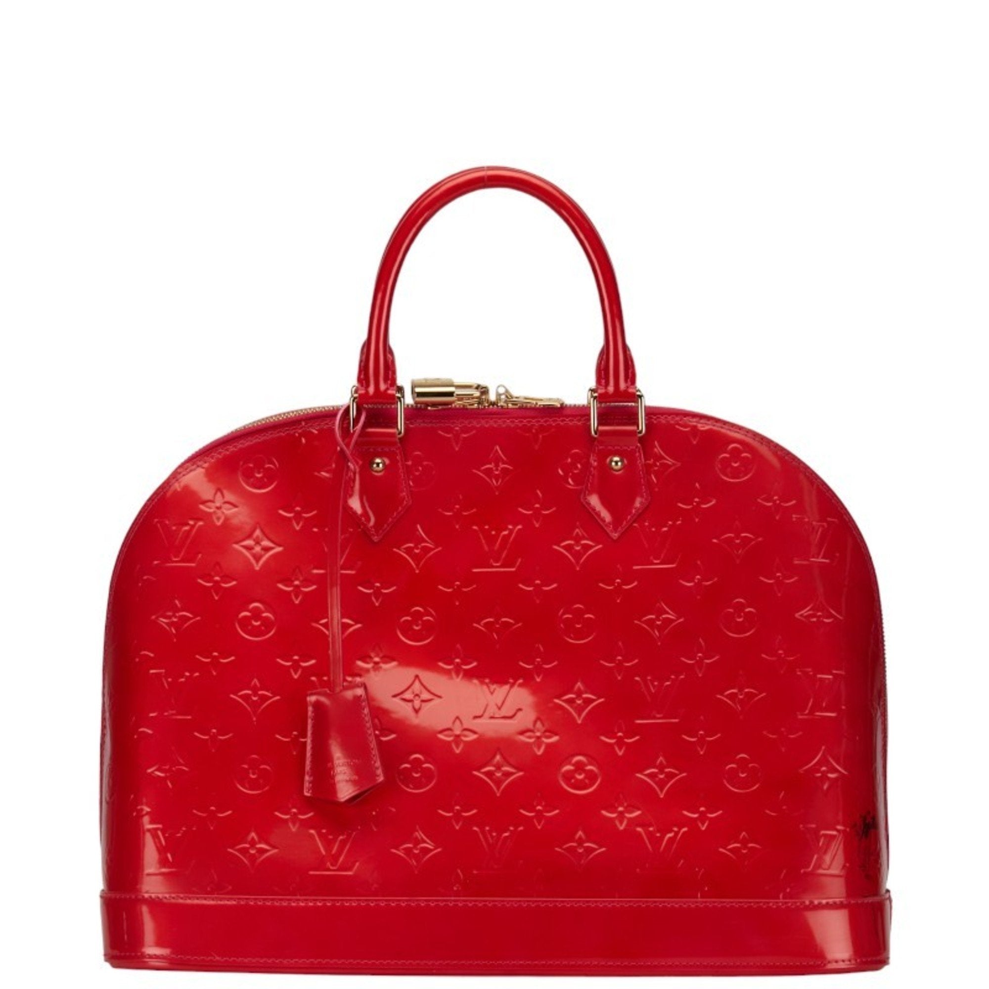 Louis Vuitton Alma Red Patent Leather Handbag 