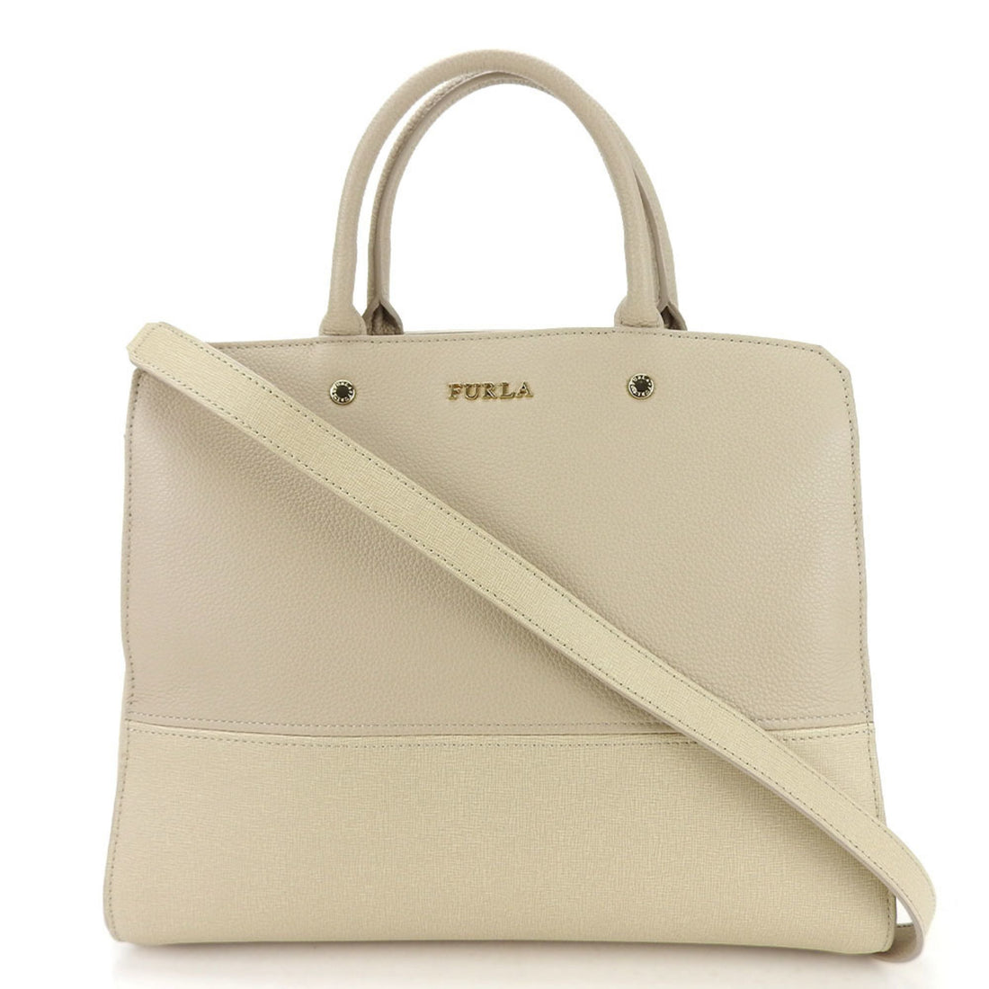 Furla Beige Leather Handbag 