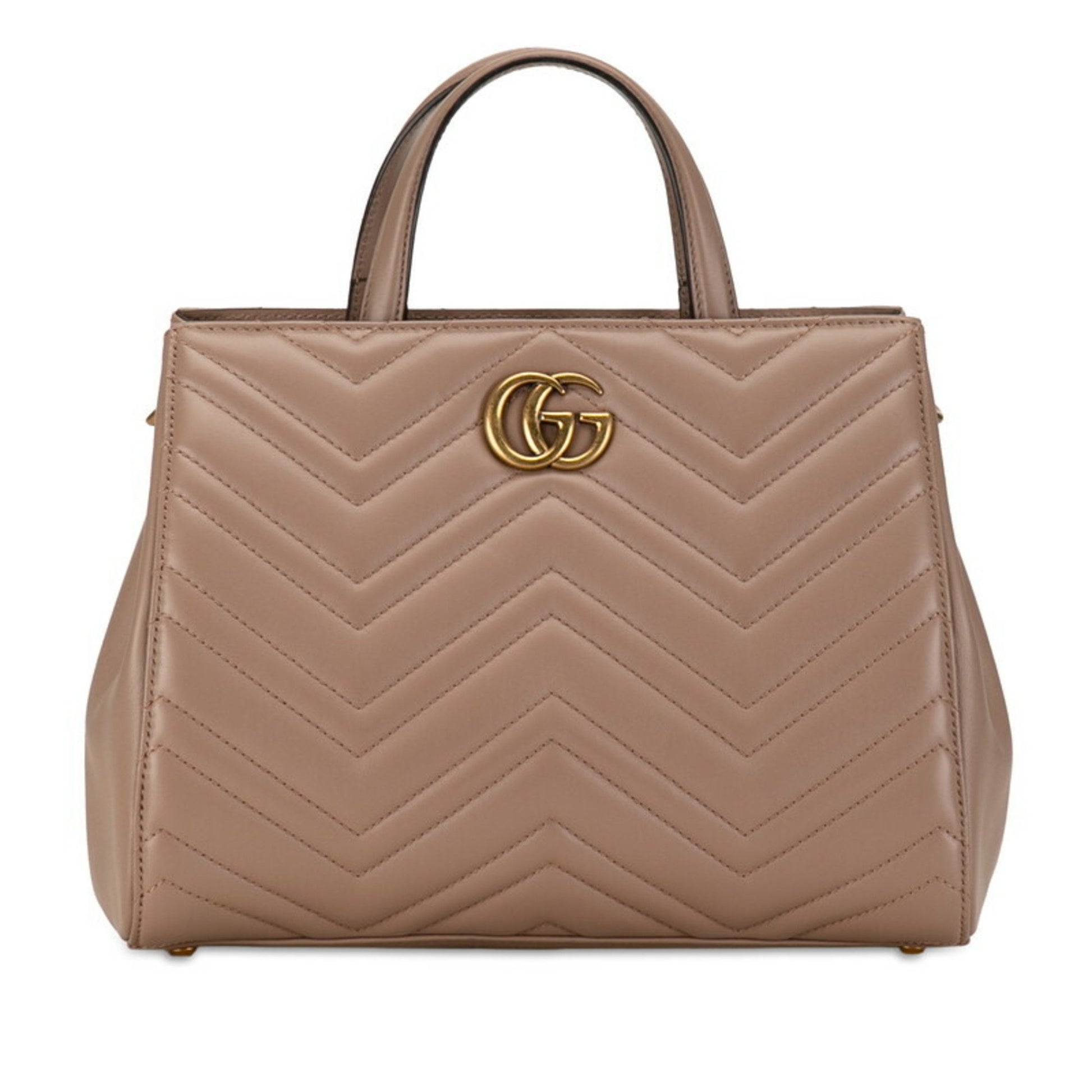 Gucci Marmont Beige Leather Shoulder Bag