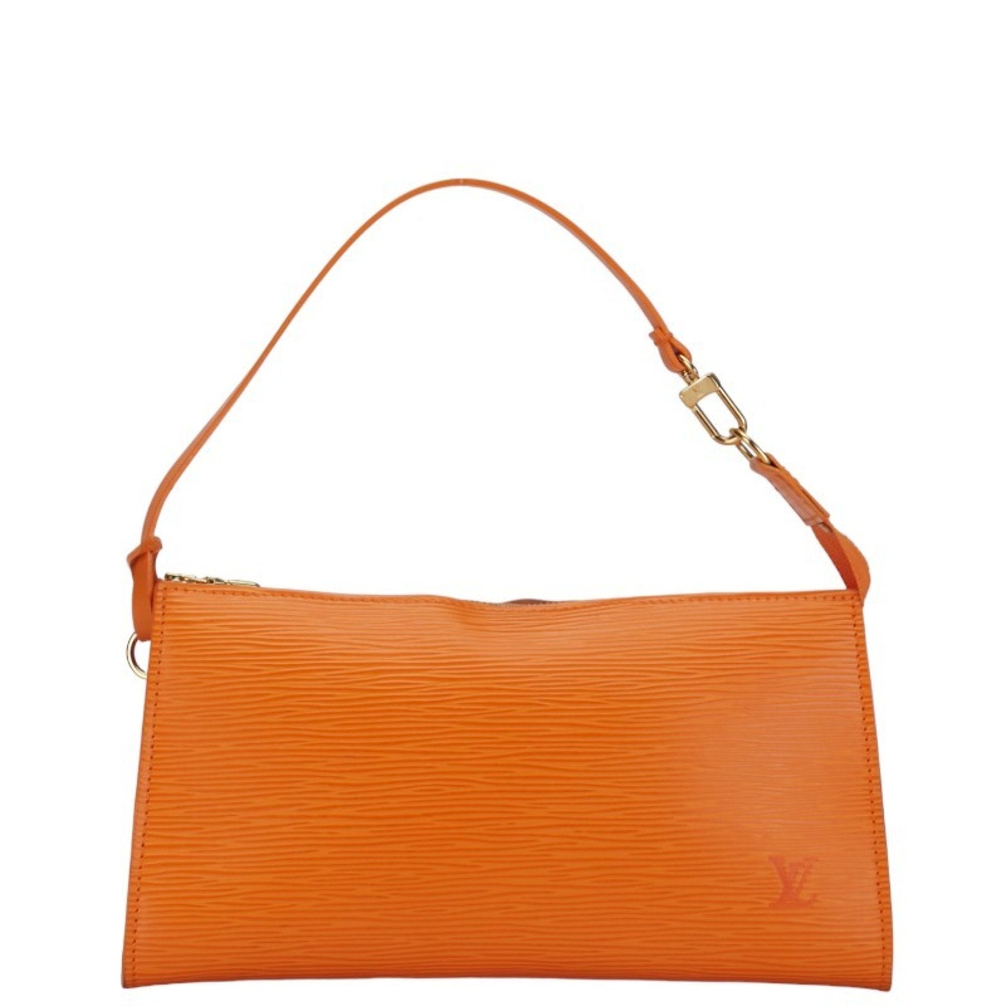 Louis Vuitton Pochette accessoires Orange Leather Clutch Bag