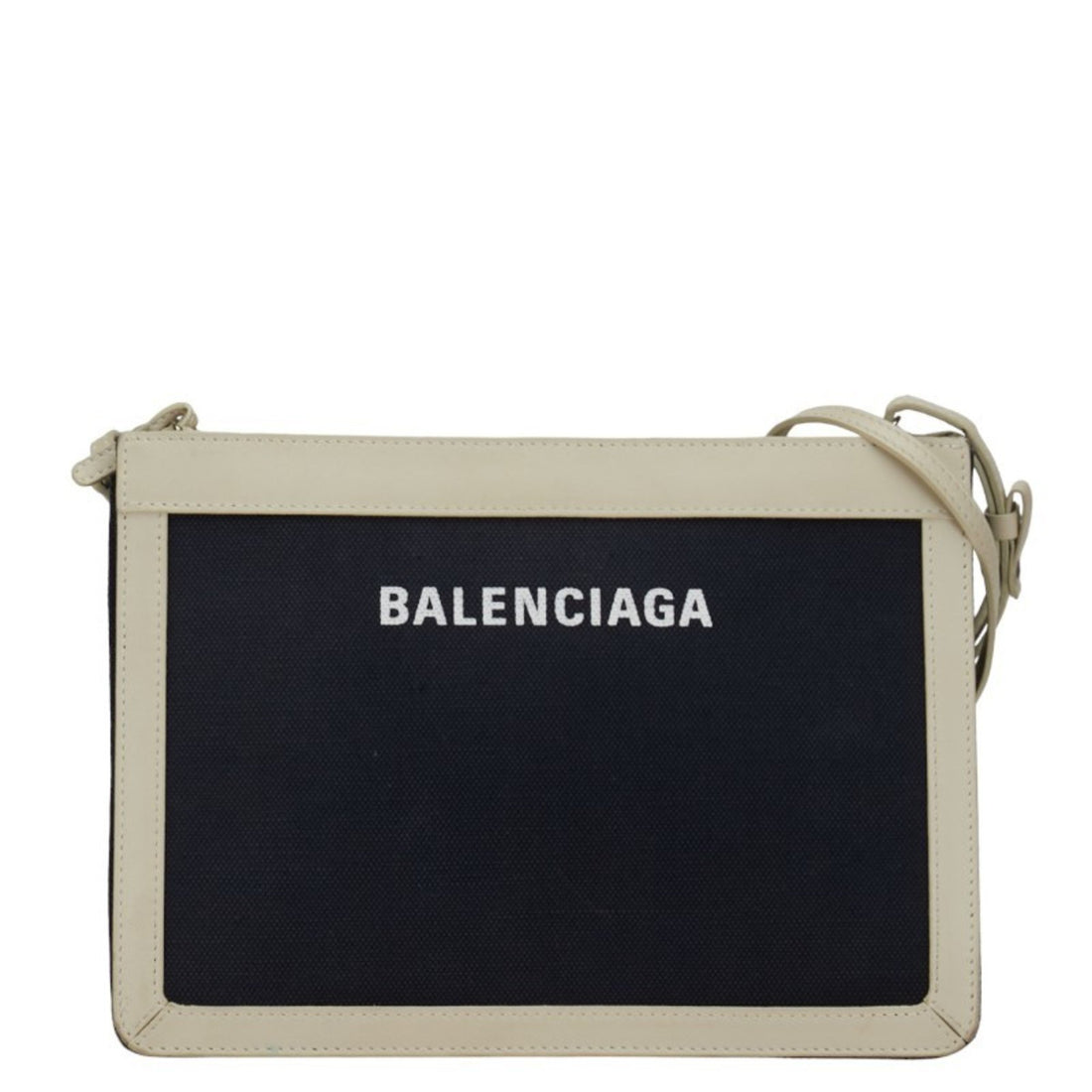 Balenciaga Navy pouch Beige Canvas Shoulder Bag