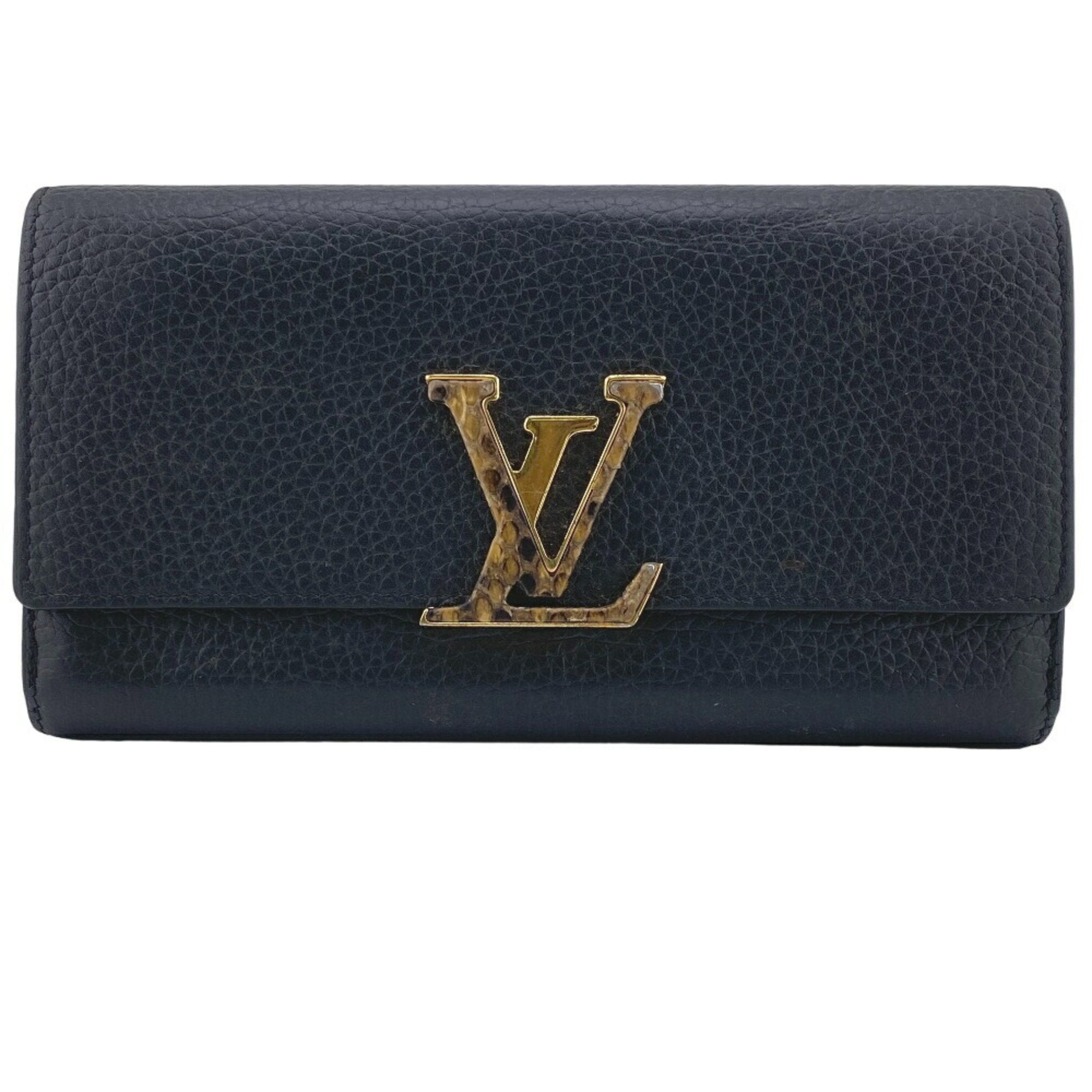 Louis Vuitton Capucines Black Leather Wallet 