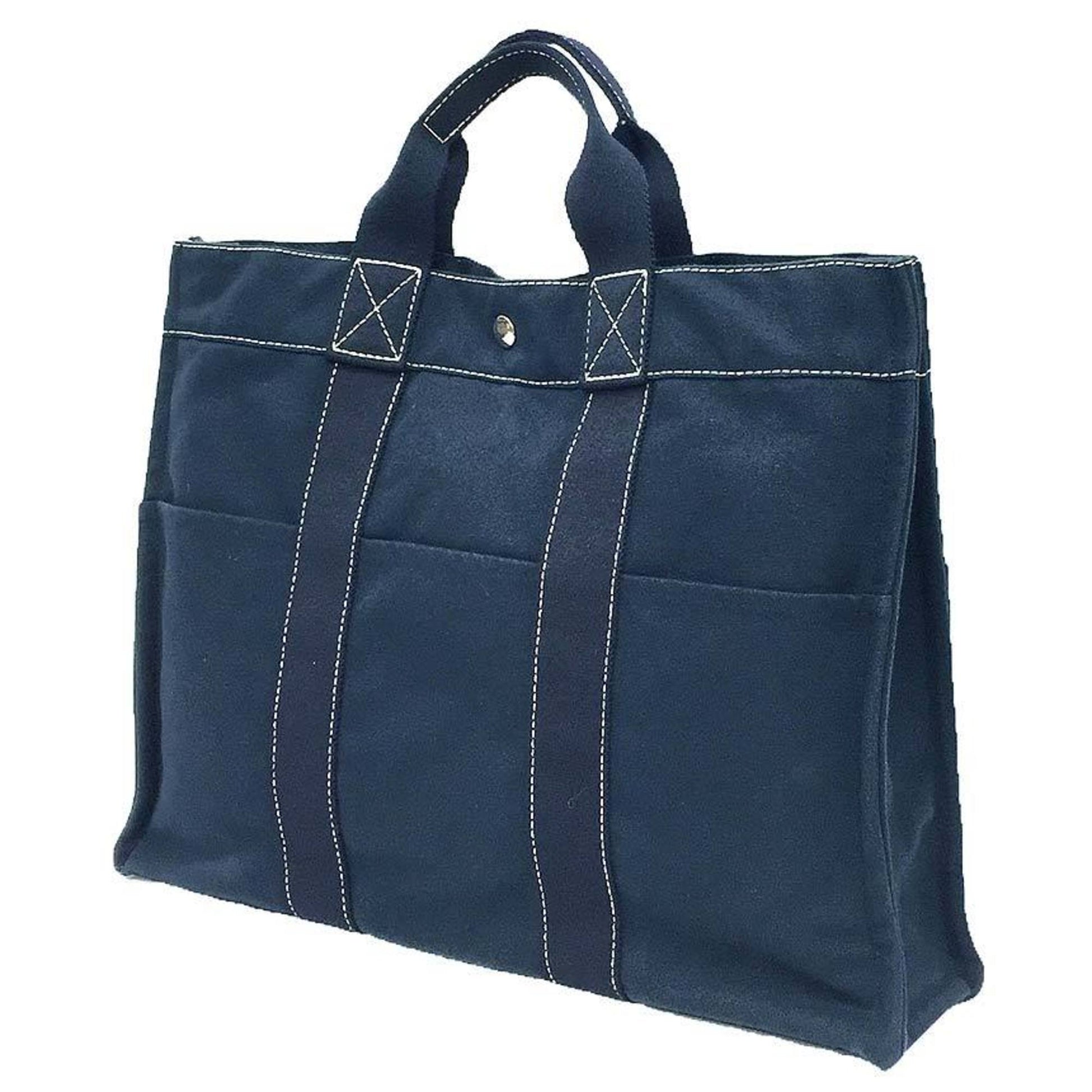 Hermès Toto Navy Canvas Tote Bag