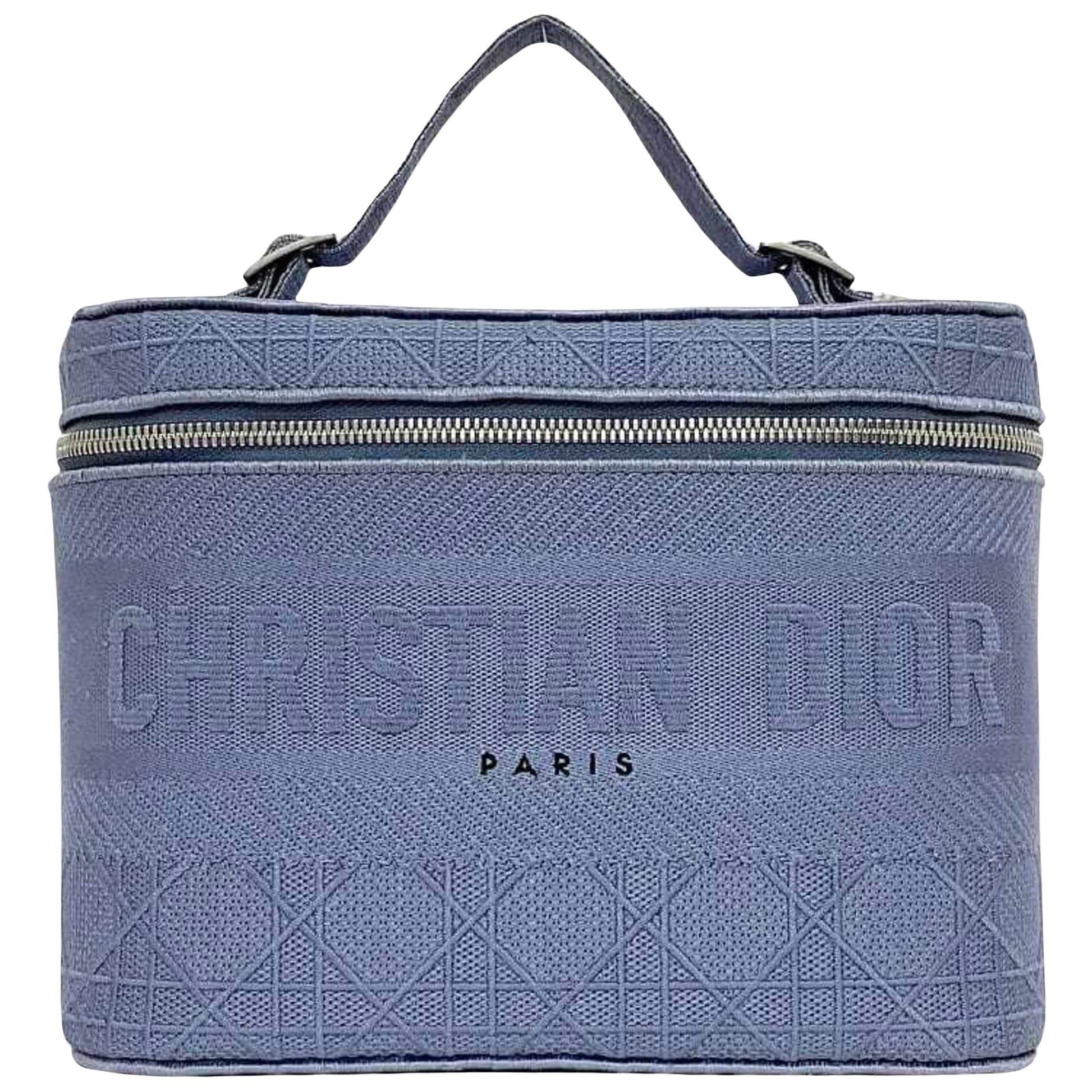 Dior Vanity Blue Canvas Handbag 