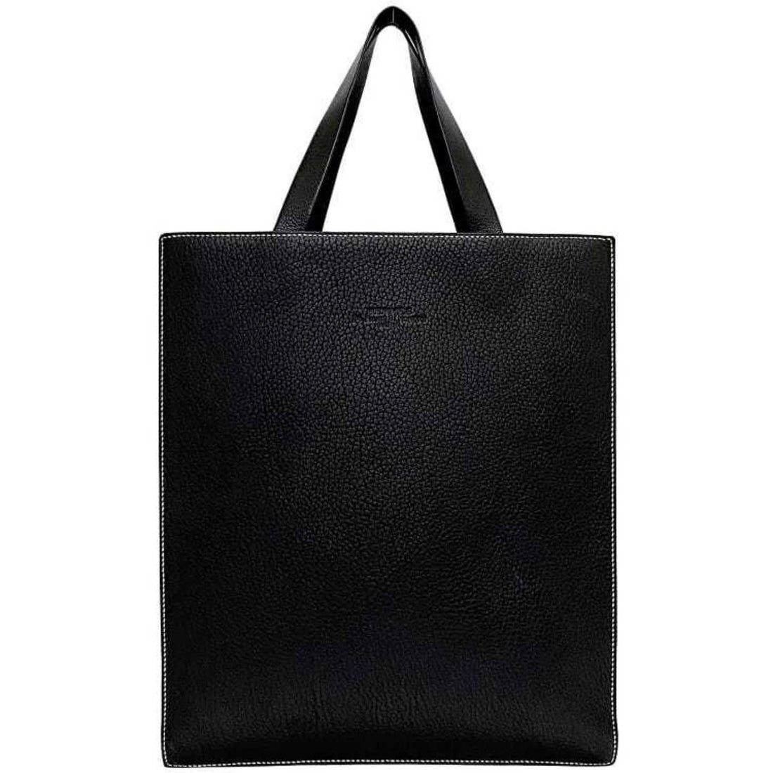 Hermès -- Black Leather Tote Bag