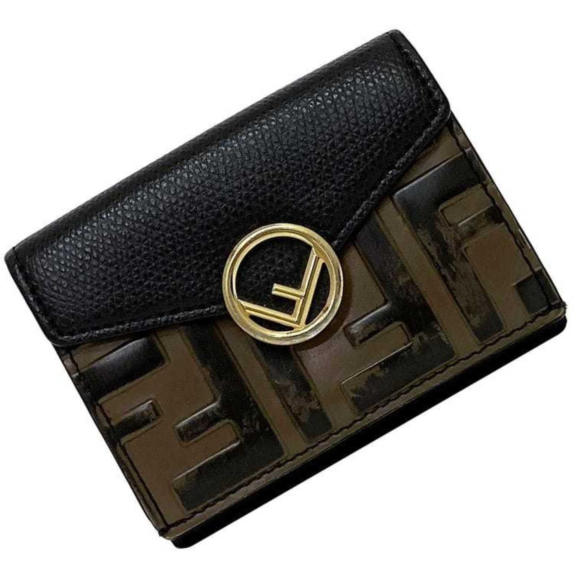 Fendi Zucca Black Leather Wallet 