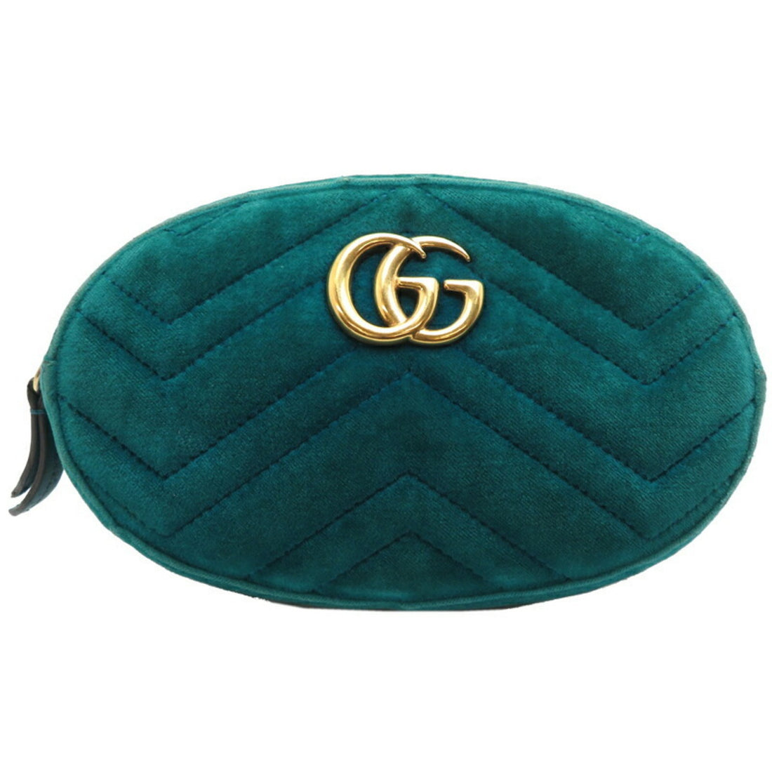 Gucci GG Marmont Green Suede Clutch Bag