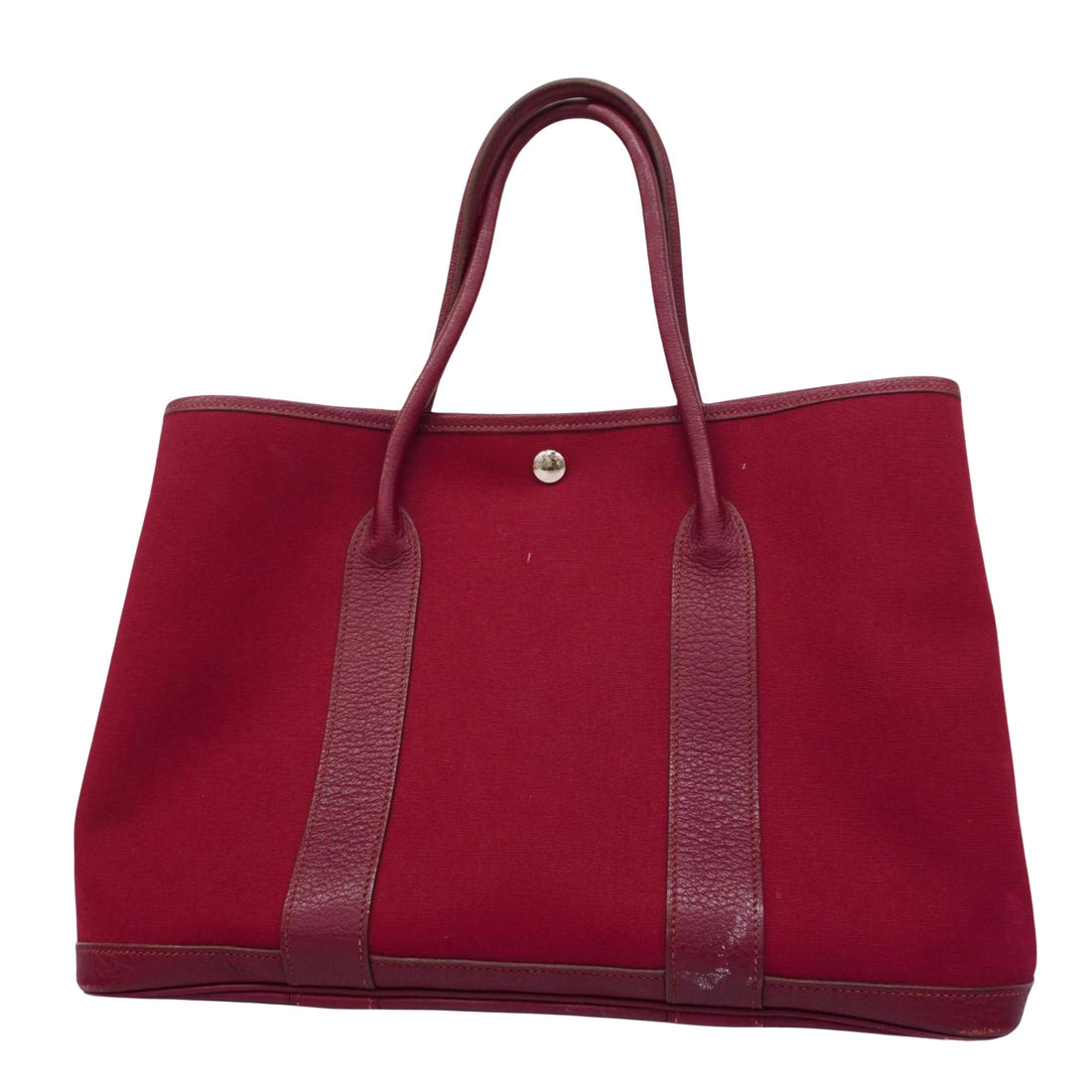 Hermès Garden Party Burgundy Canvas Tote Bag