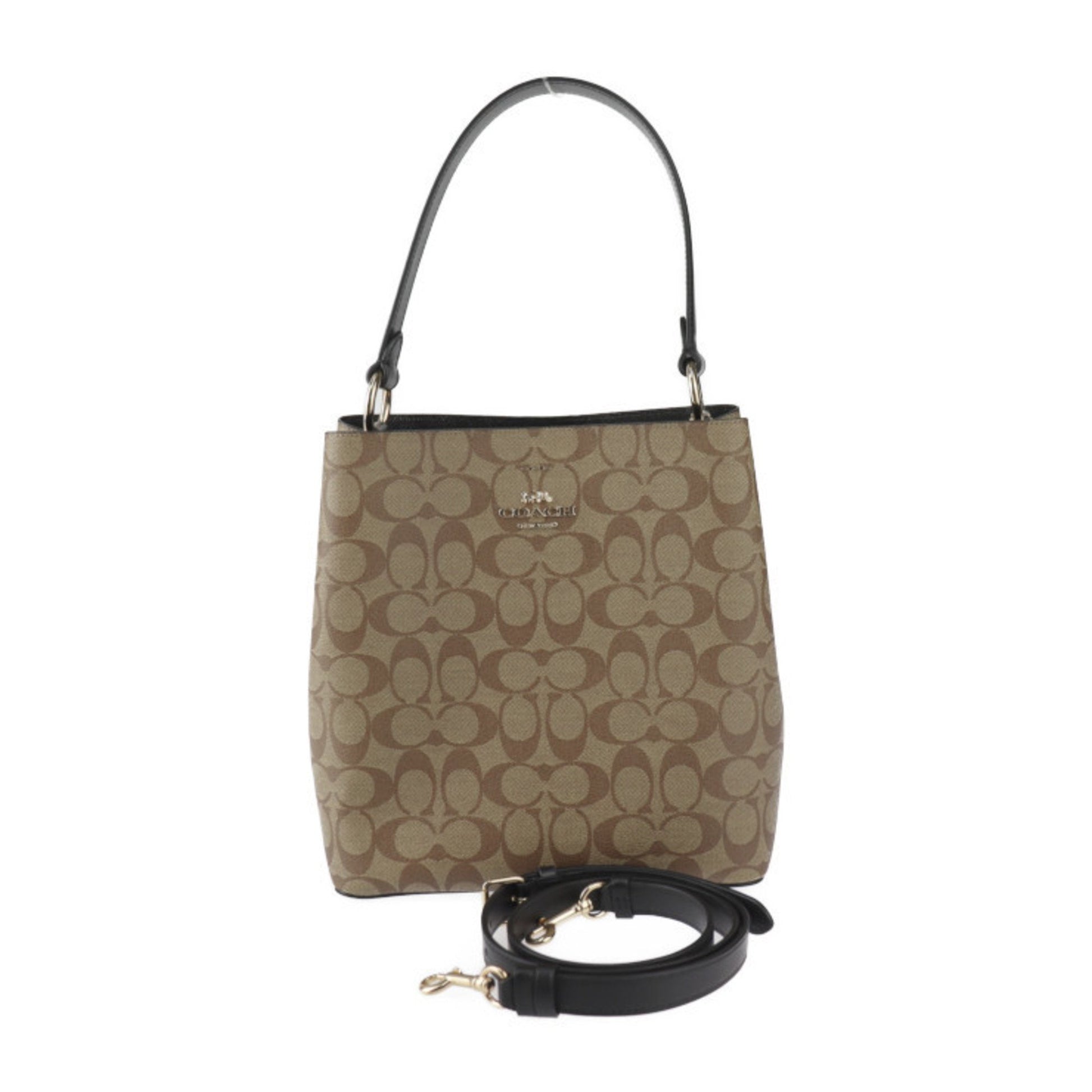 Coach Signature Beige Canvas Handbag 