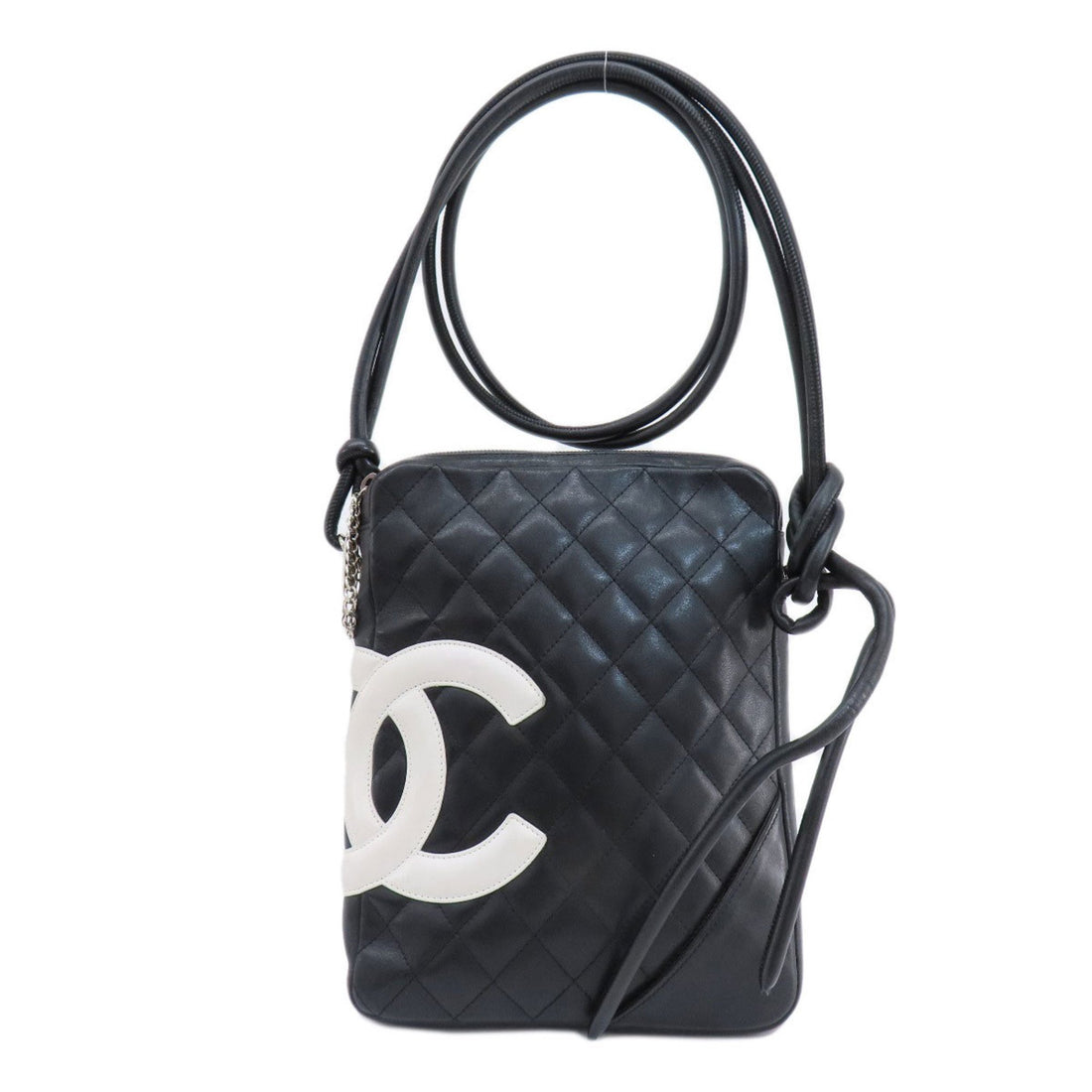 Chanel Cambon line Black Pony-Style Calfskin Shoulder Bag