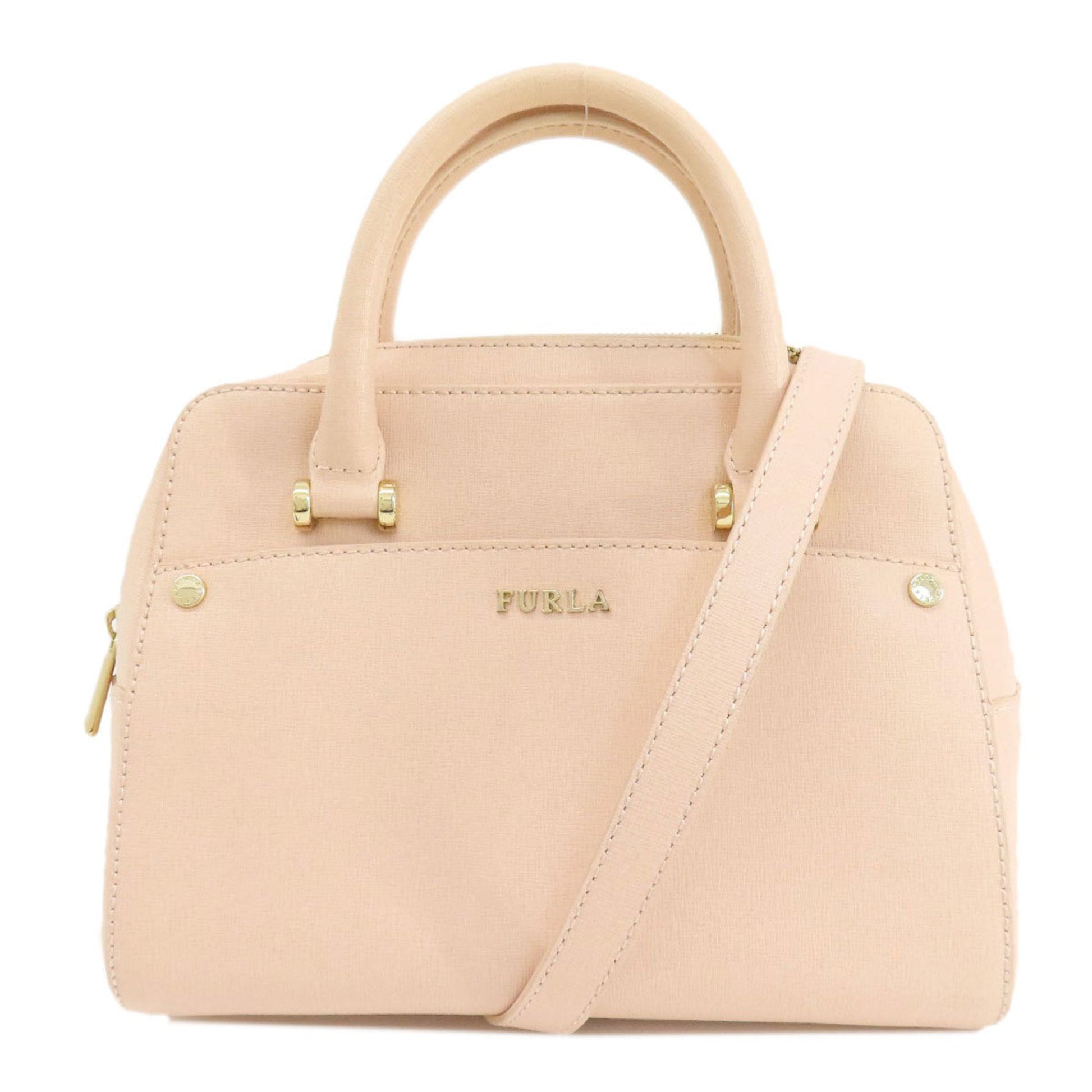 Furla Pink Canvas Handbag 