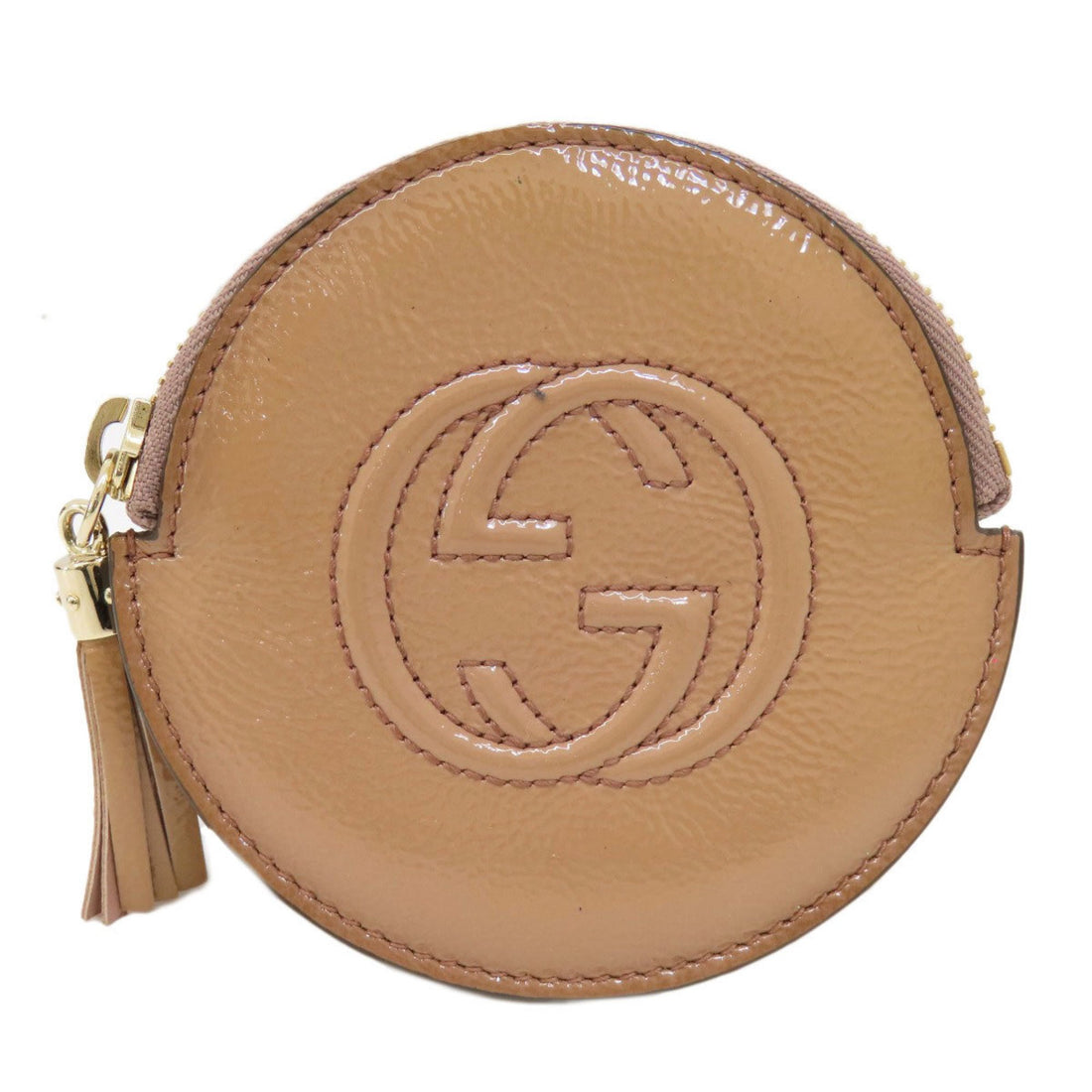 Gucci Interlocking G Beige Patent Leather Wallet 