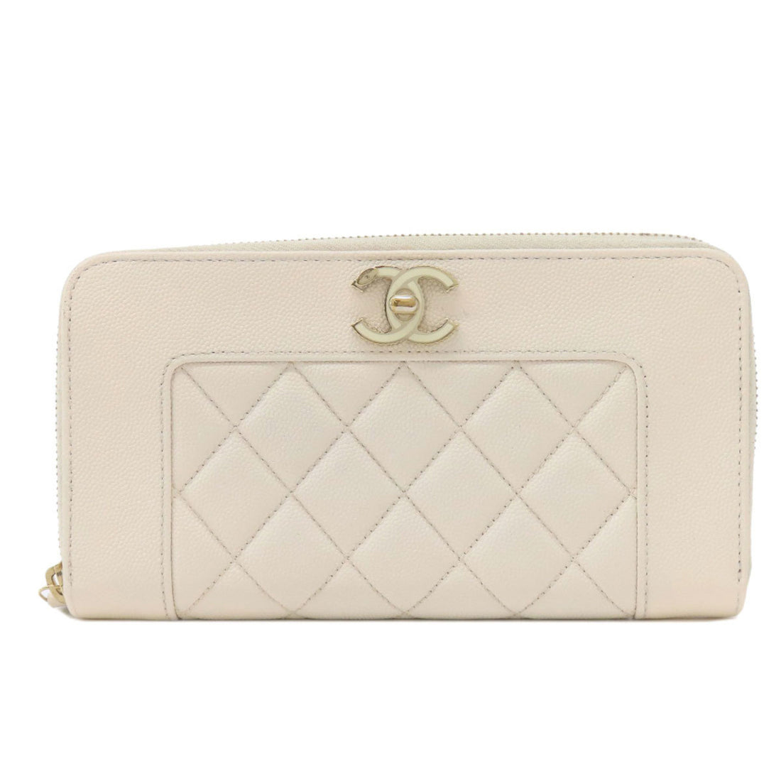 Chanel Mademoiselle White Leather Wallet 