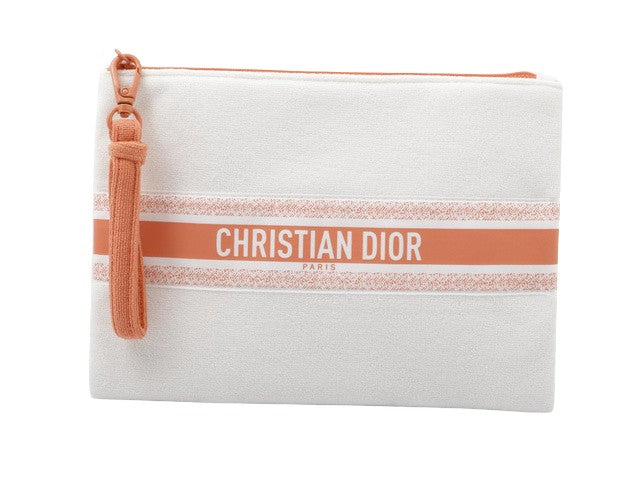 Dior White Cloth Clutch Bag