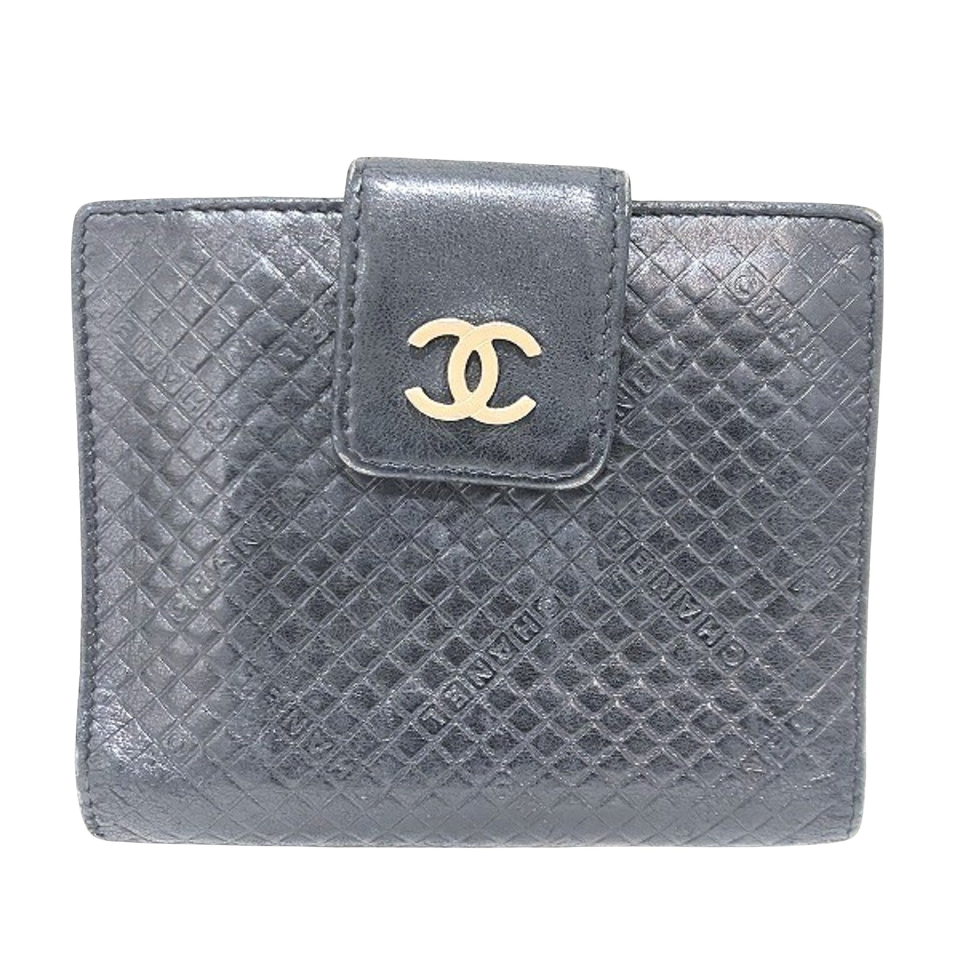 Chanel Chocolate bar Beige Leather Wallet 