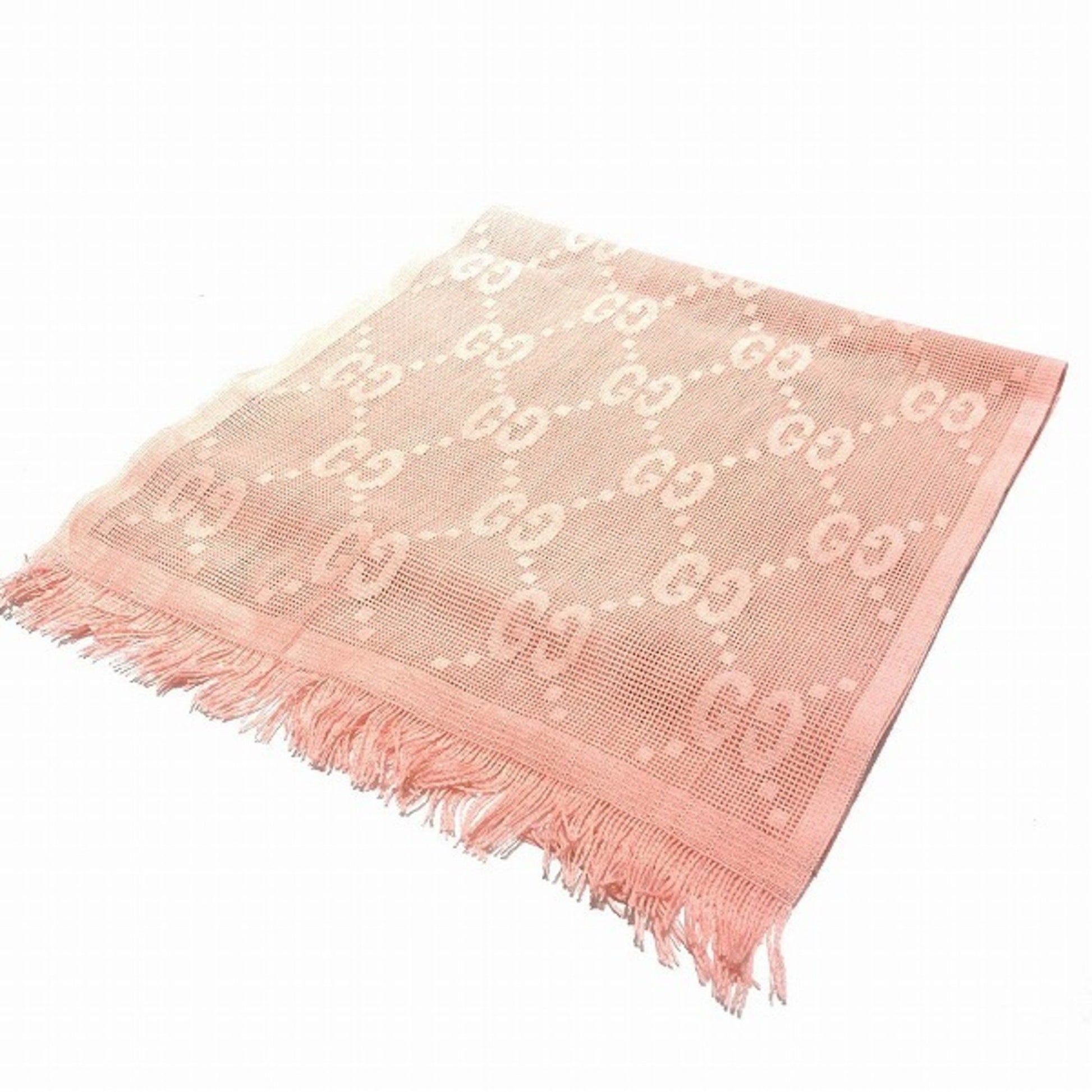 Gucci GG Imprimé Pink Silk Scarf 