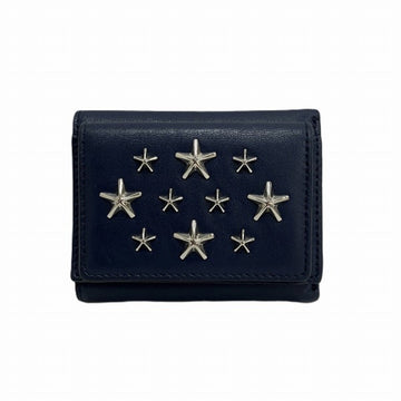 Jimmy Choo Star studs Navy Leather Wallet 