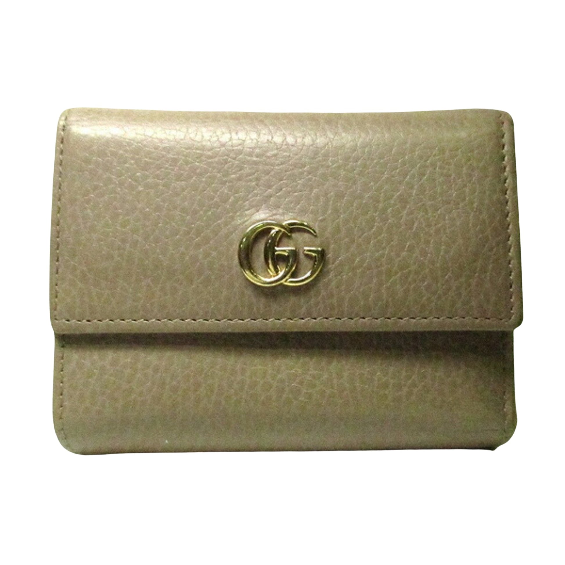 Gucci GG Marmont Beige Leather Wallet 