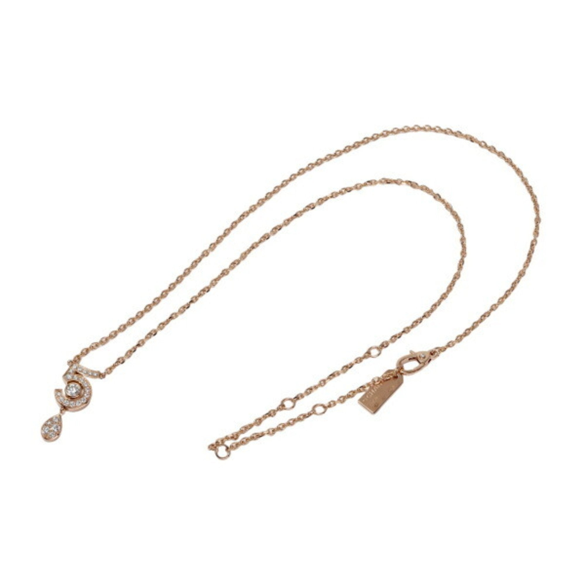 Chanel Numero 5 Gold Rose Gold Necklace 