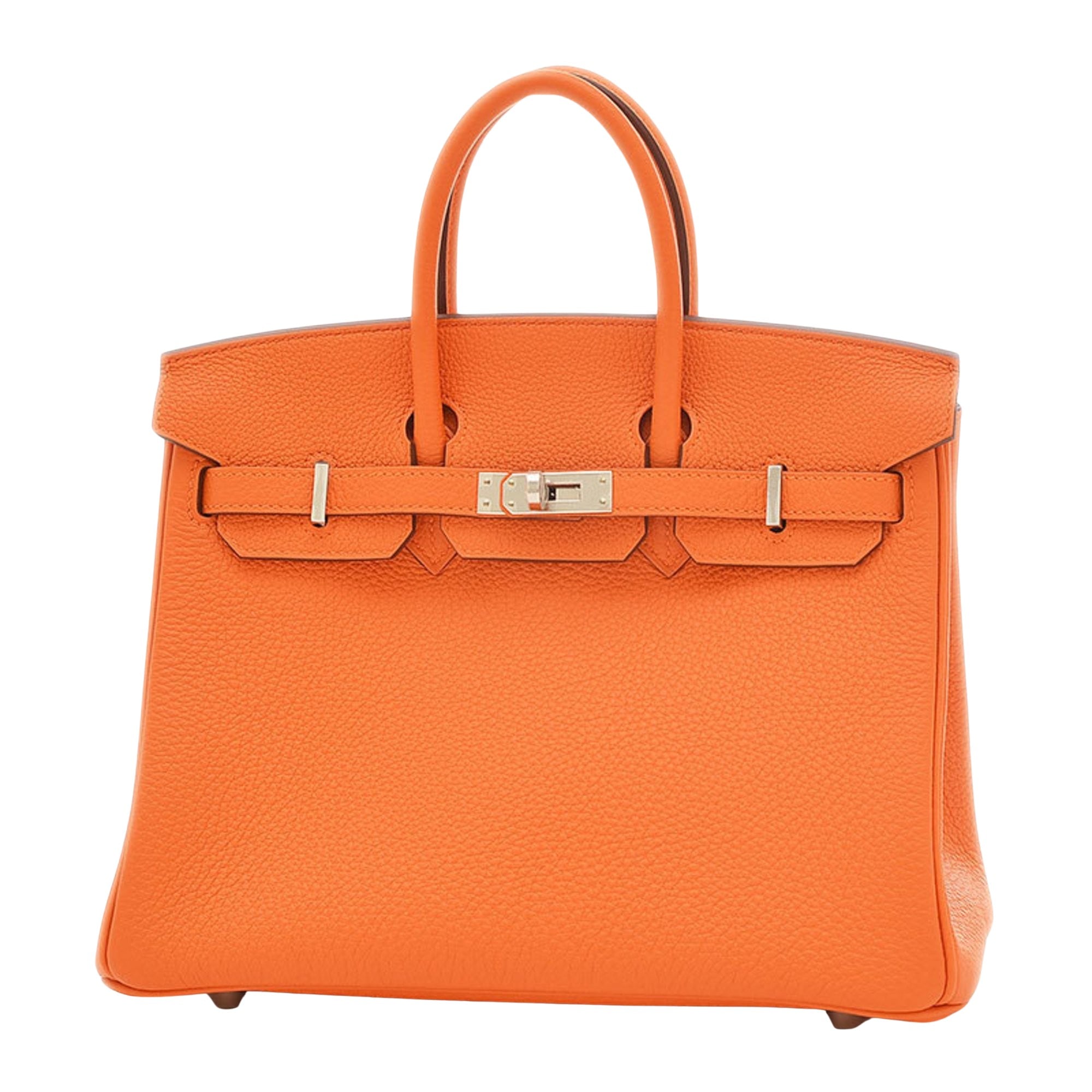 Hermès Birkin 25 Orange Leather Handbag 