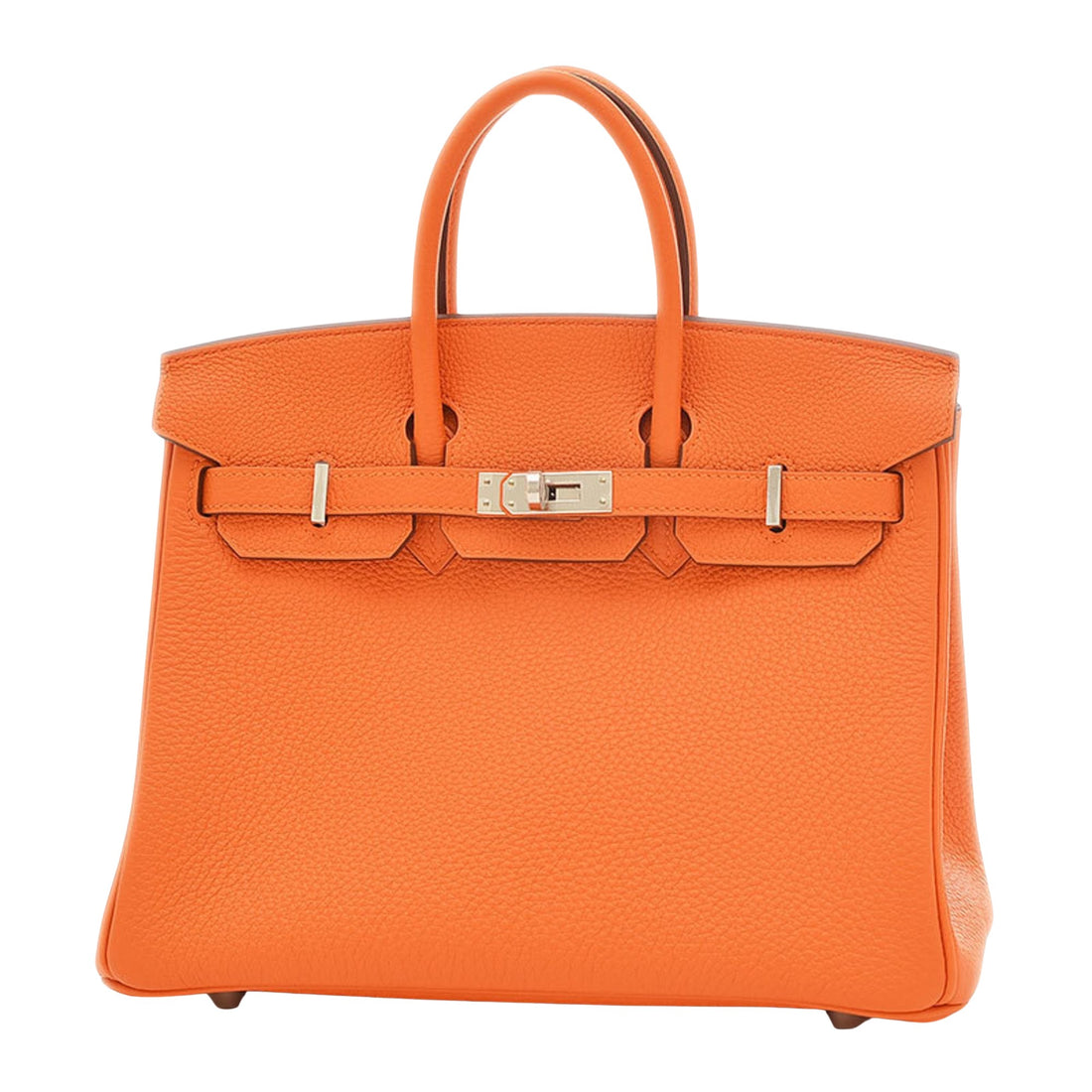 Hermès Birkin 25 Orange Leather Handbag 