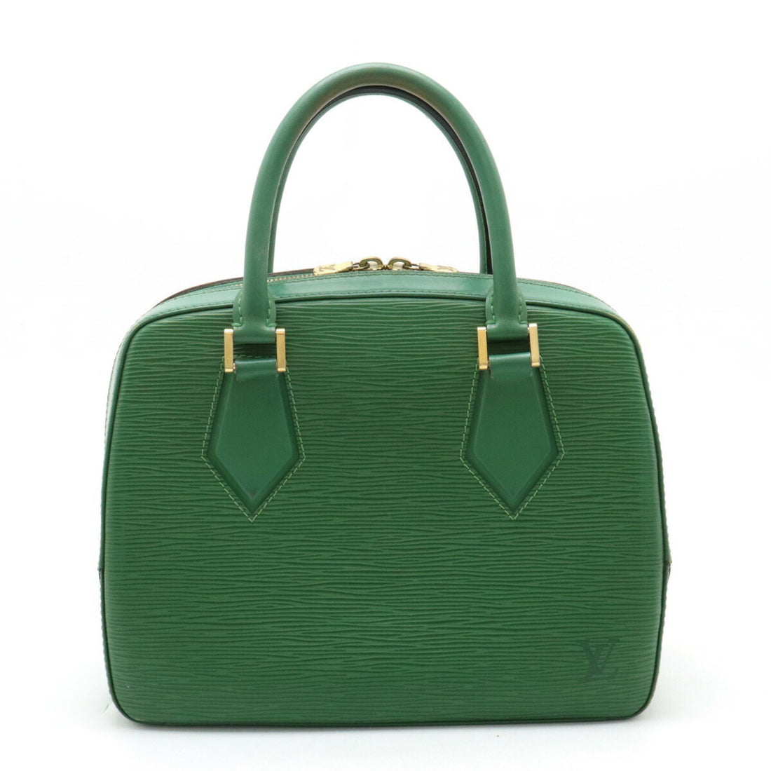 Louis Vuitton Sablon Green Leather Handbag 