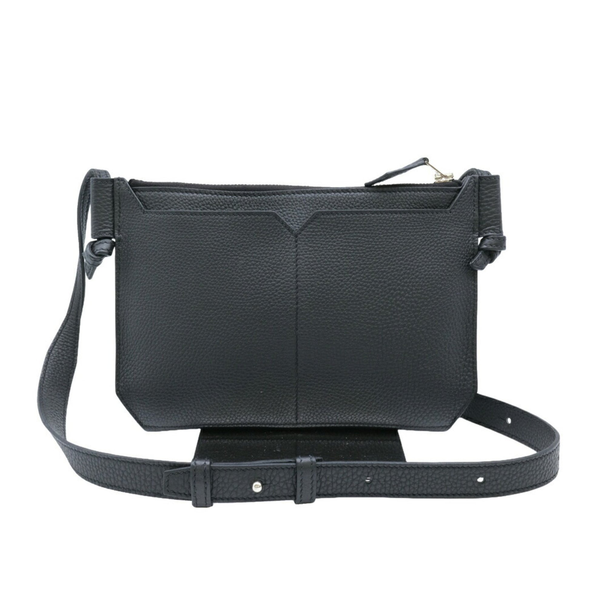 Hermès Ultrapla Black Leather Shoulder Bag