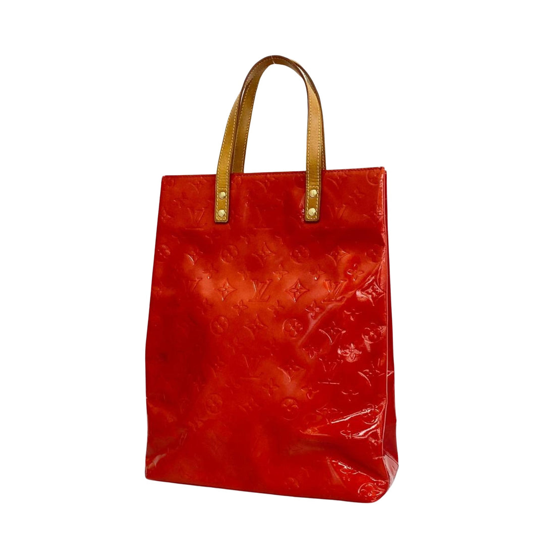 Louis Vuitton Reade Red Patent Leather Tote Bag