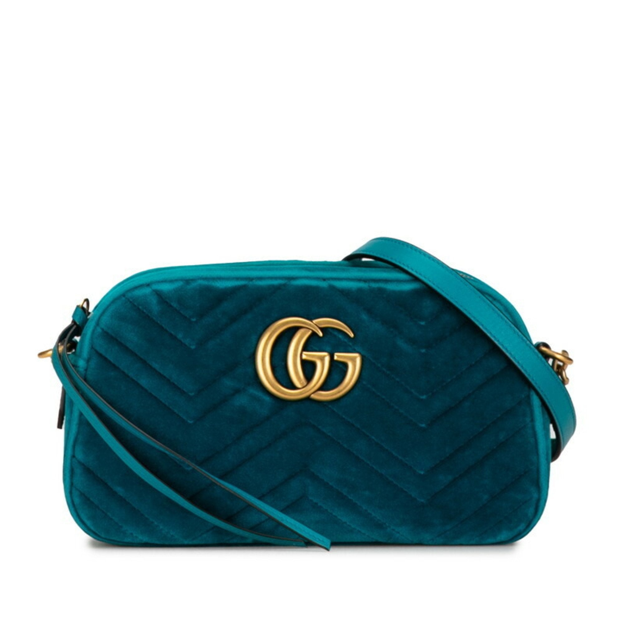 Gucci GG Marmont Blue Velvet Shopper Bag