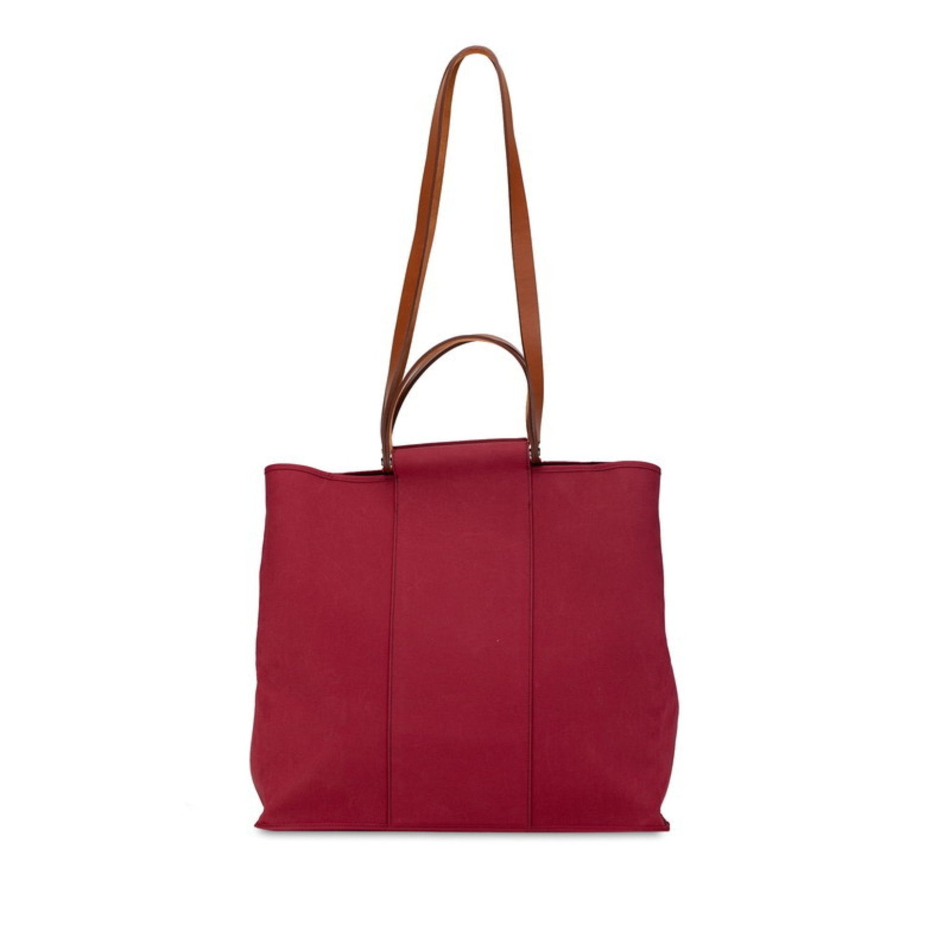 Hermès Cabag Red Canvas Tote Bag